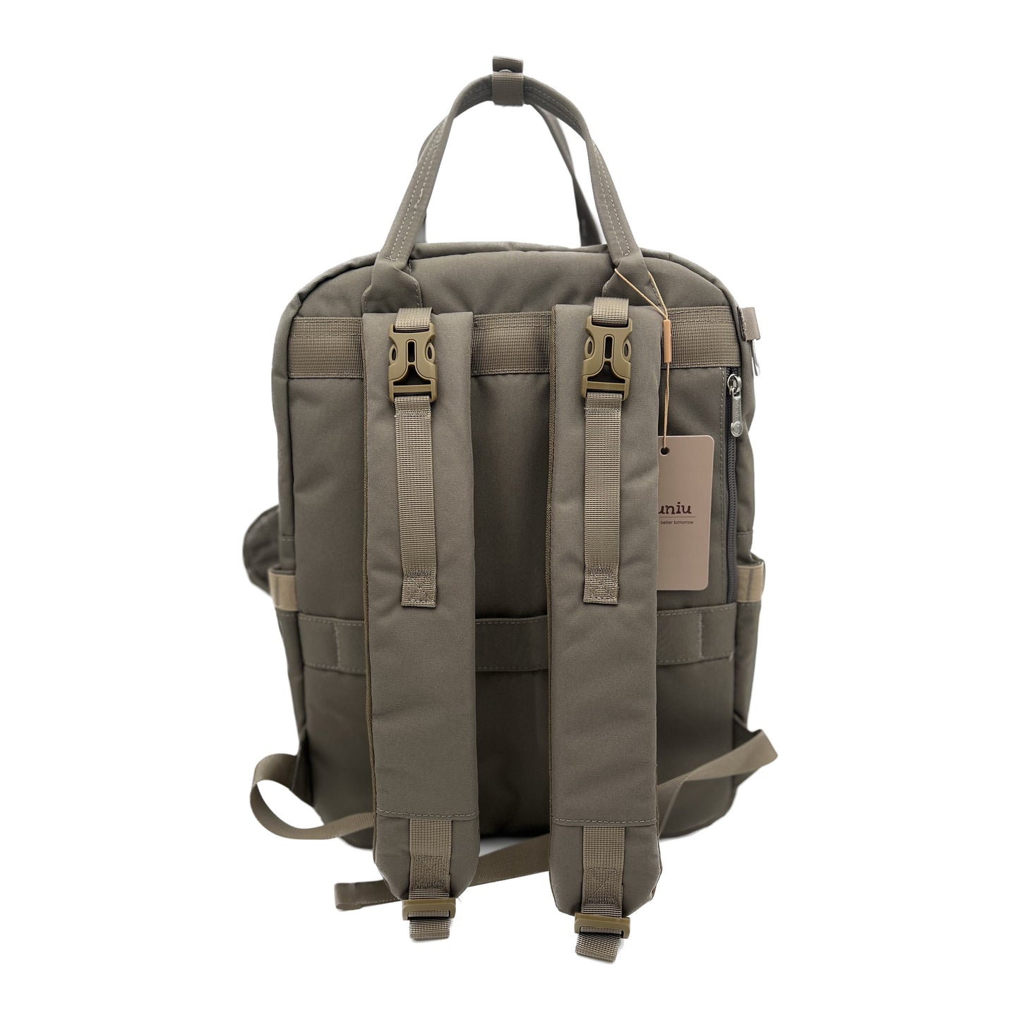 GTube Modified Tube Feeding Backpack | Khaki, Quilted | Large, 16.5” | Adapted for use with Enteralite Infinity and Kangaroo Joey