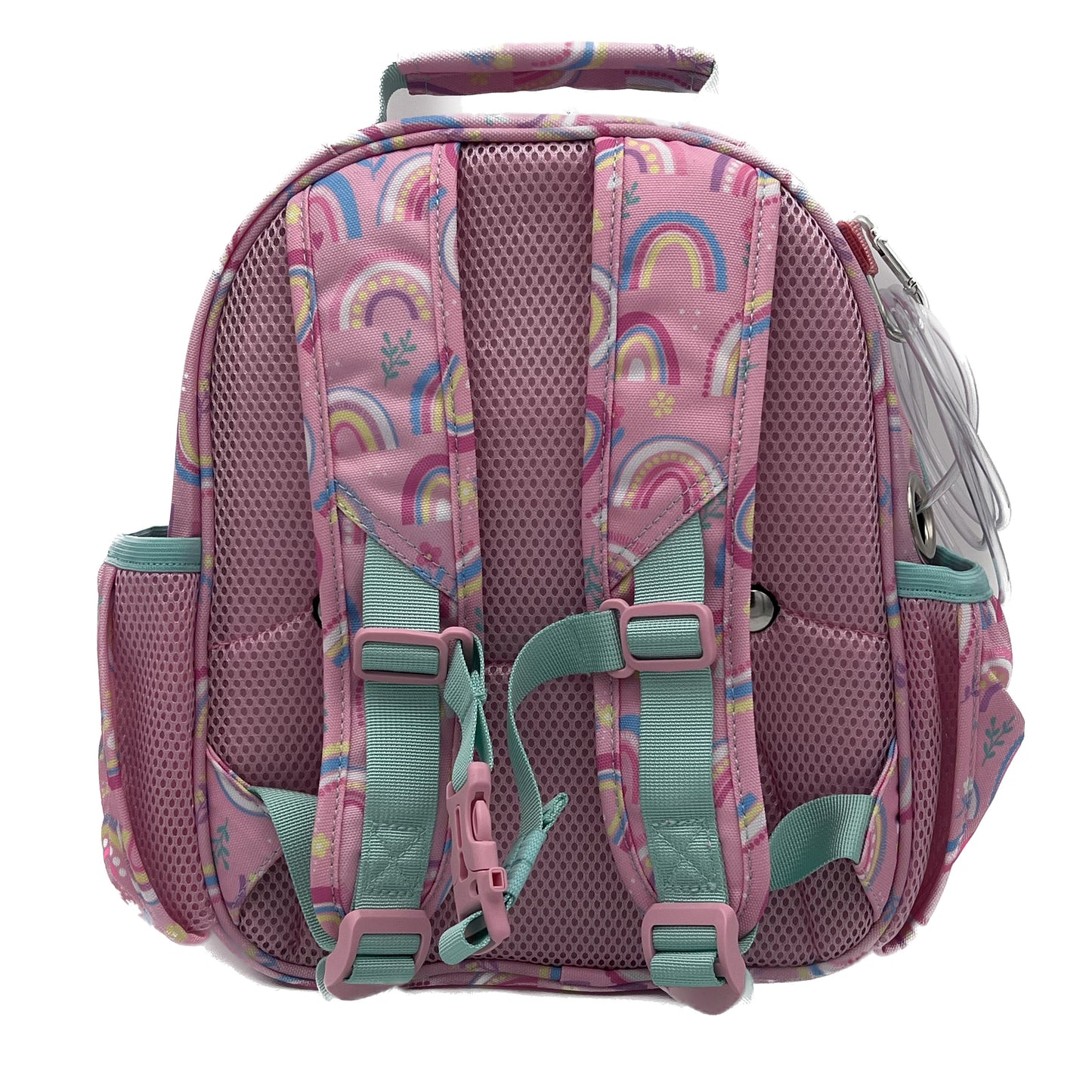 Small Feeding Tube Backpack | Pink Rainbows | For EnteraLite Infinity Feeding Pump, Kangaroo Joey / Omni | 12”