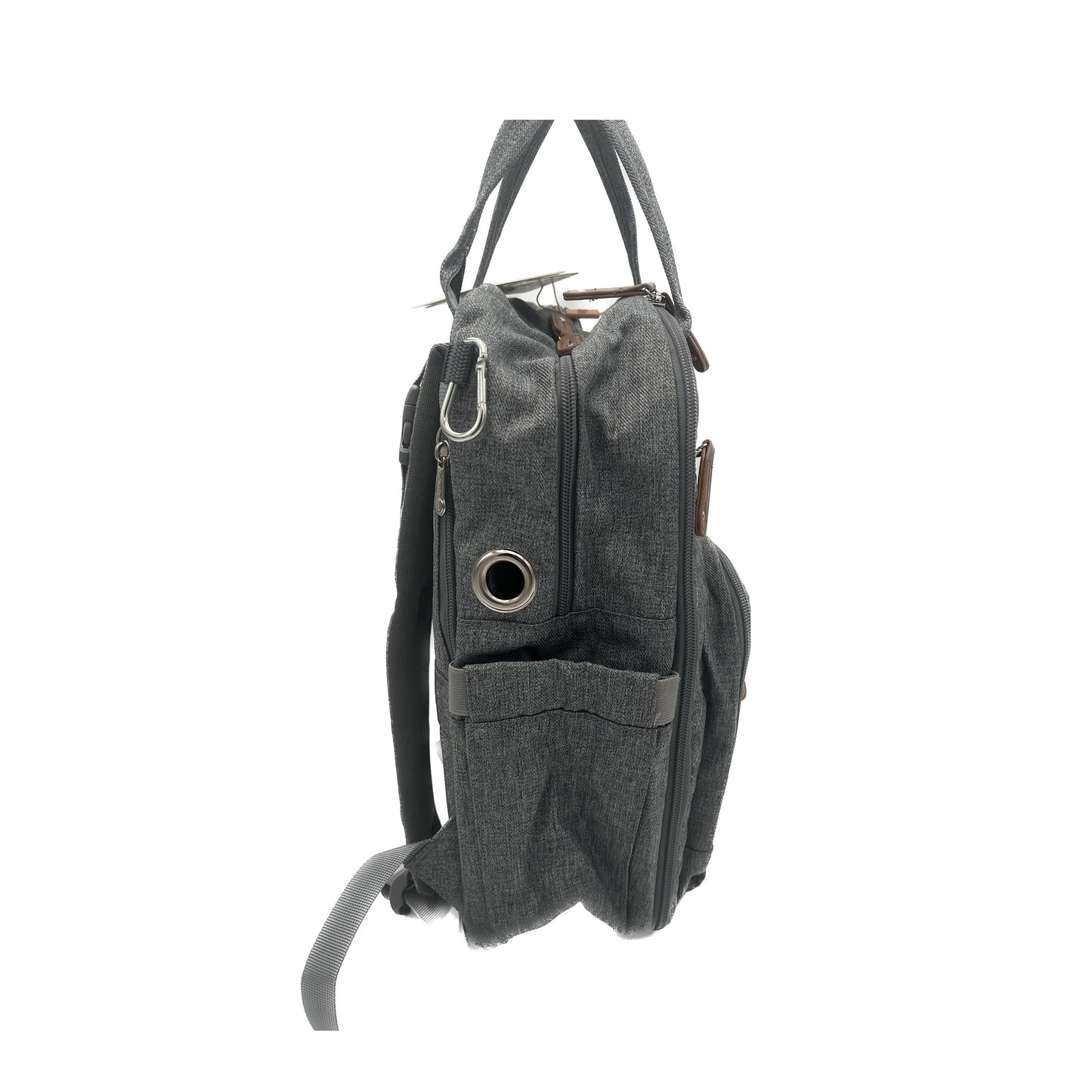 GTube Modified Tube Feeding Backpack | Dark Grey, Quilted | Large, 16.5” | Adapted for use with Enteralite Infinity and Kangaroo Joey