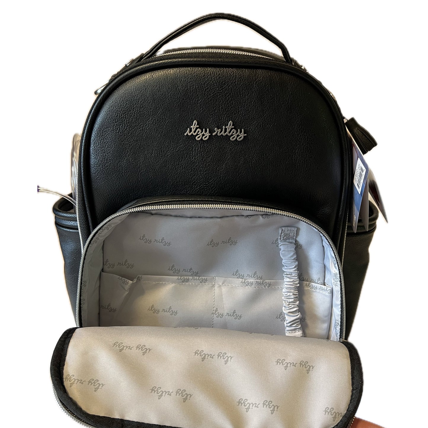 Small Tube Feeding Backpack | Black Noir, Vegan Leather | Small, 12” | For Enteralite Infinity, Kangaroo Joey/Omni, TPN