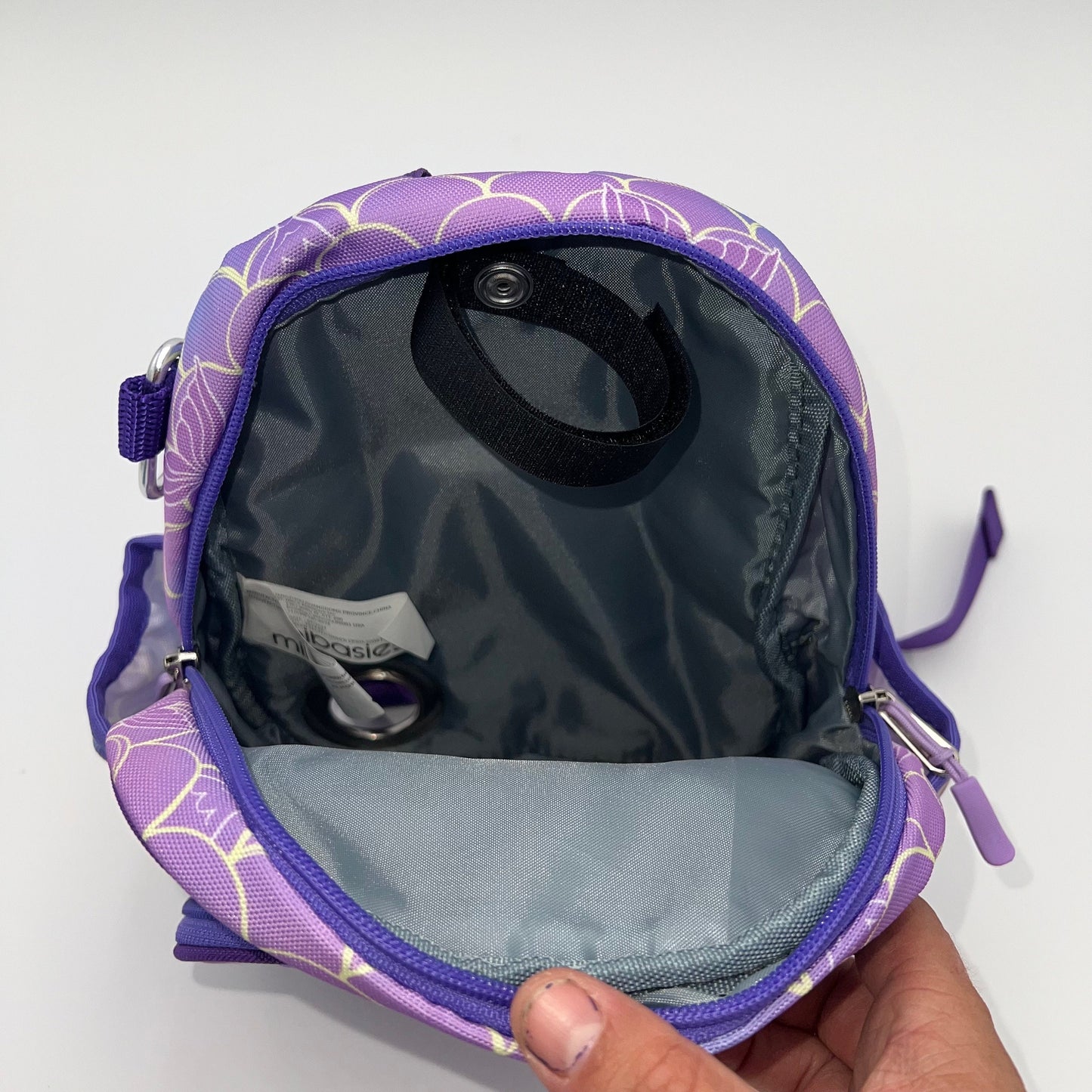 Infant Sized Tube Feeding Backpackwith leash | 500ML | for EnteraLite Infinity Pump | XS 9.5” | Purple Mermaid