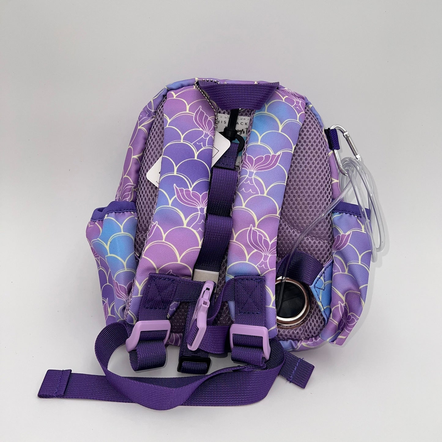 Infant Sized Tube Feeding Backpackwith leash | 500ML | for EnteraLite Infinity Pump | XS 9.5” | Purple Mermaid