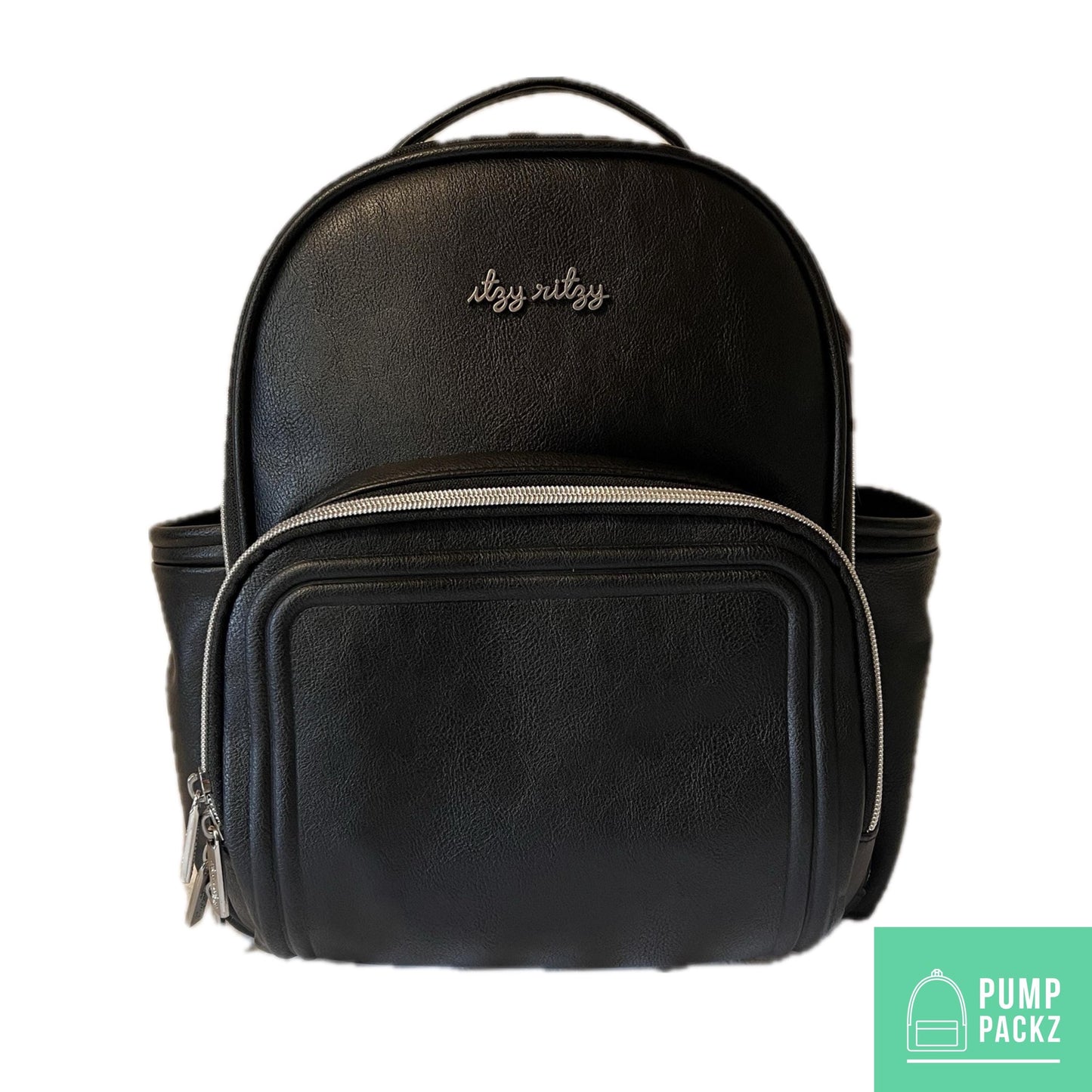 Small Tube Feeding Backpack | Black Noir, Vegan Leather | Small, 12” | For Enteralite Infinity, Kangaroo Joey/Omni, TPN