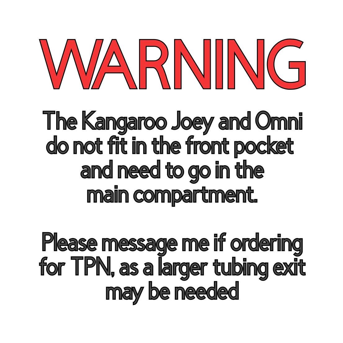 Medium Feeding Tube Backpack | Jet Black | Adapted for Kangaroo Joey and Enteralite Infinity | 14”