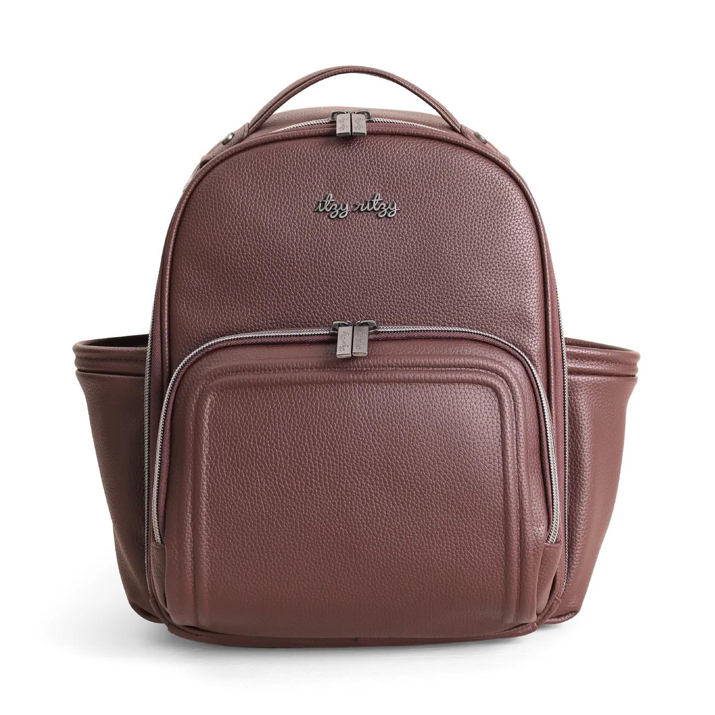 Small Tube Feeding Backpack | Espresso, Vegan Leather | Small, 12” | For Enteralite Infinity, Kangaroo Joey/Omni, TPN