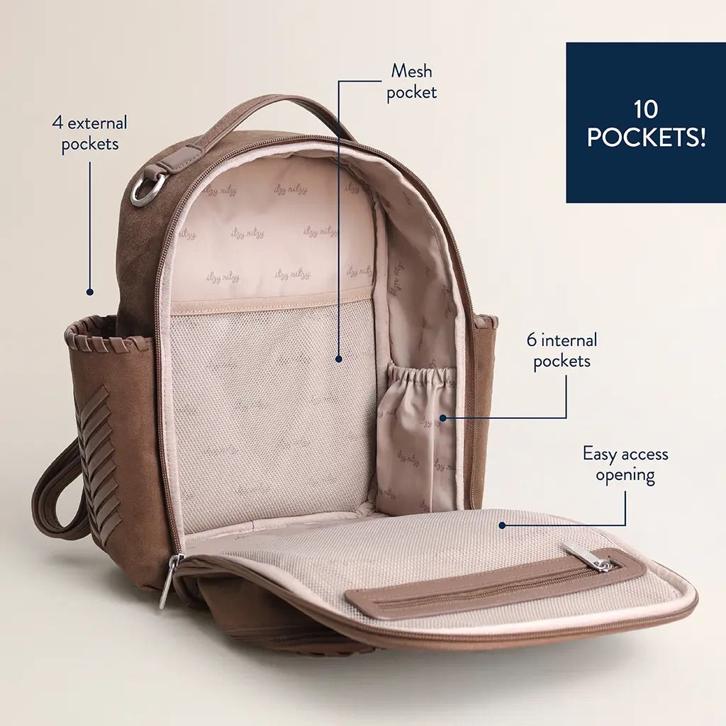 Small Tube Feeding Backpack | Aspen , Vegan Leather  | Small, 12” | For Enteralite Infinity,  Kangaroo Joey/Omni,  TPN