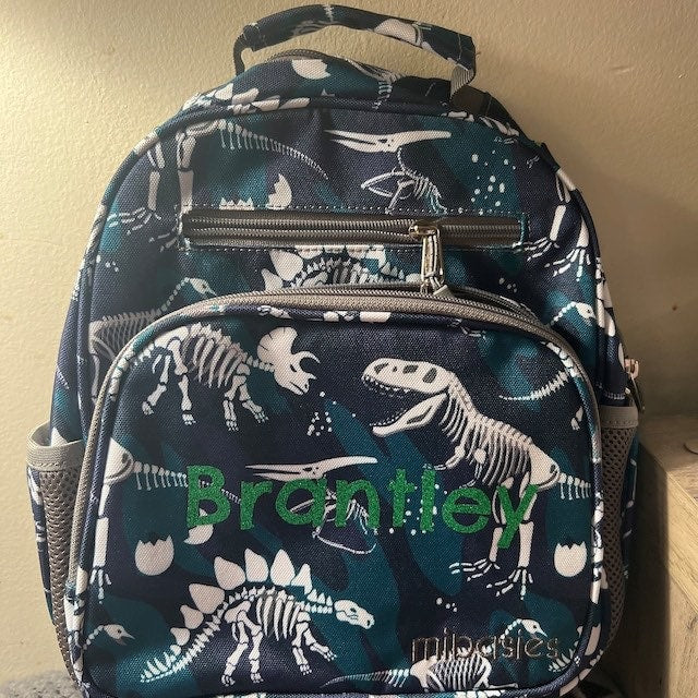 Small Feeding Tube Backpack | Green Camo Dinosaur | For EnteraLite Infinity Feeding Pump | 12”