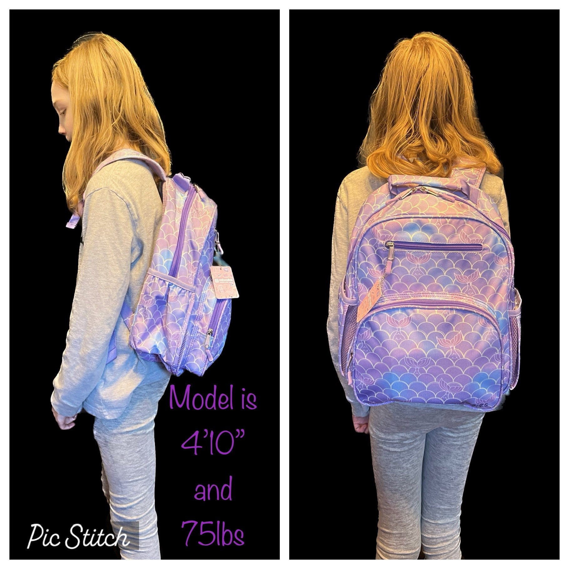 Medium/Large 15” | Gtube Modified Feeding Tube Backpack | Lavender and Purple | For EnteraLite Infinity Feeding Pump