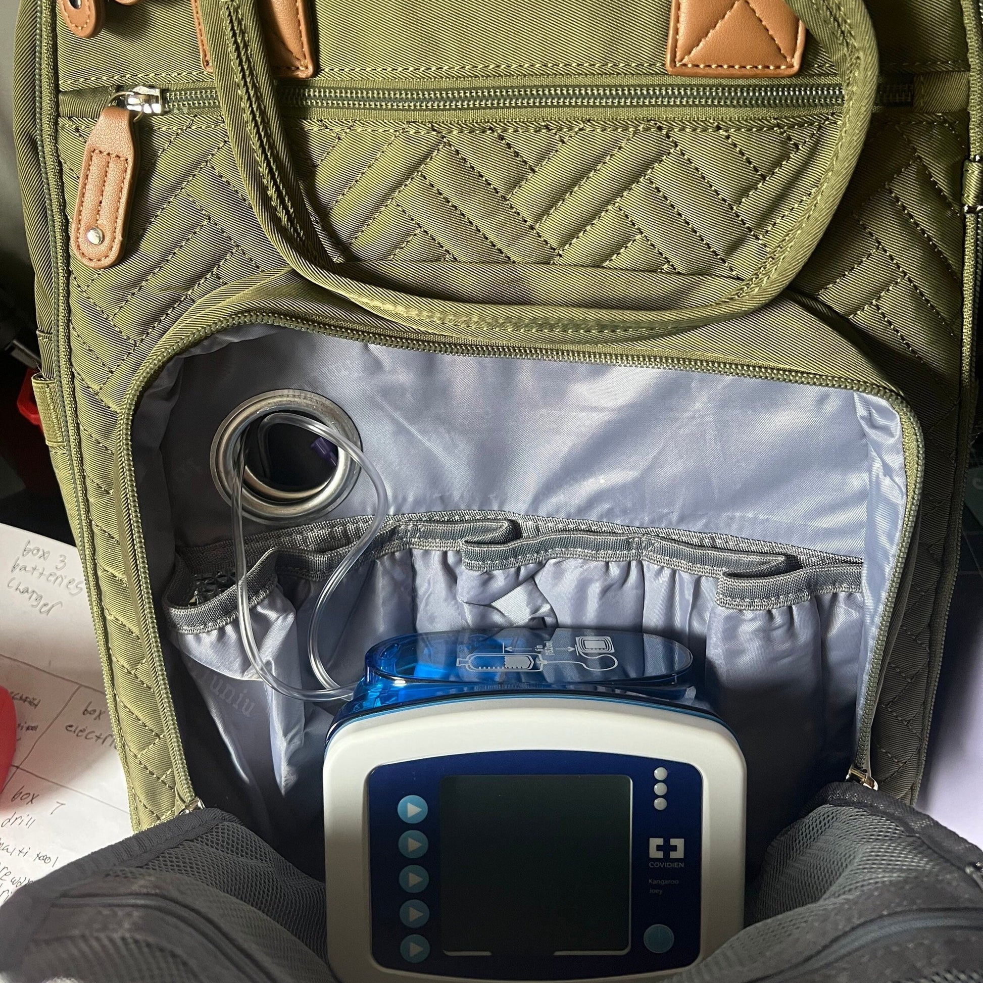 GTube Modified Tube Feeding Backpack | Taro Purple, Quilted | Large, 16.5” | Adapted for use with Enteralite Infinity and Kangaroo Joey
