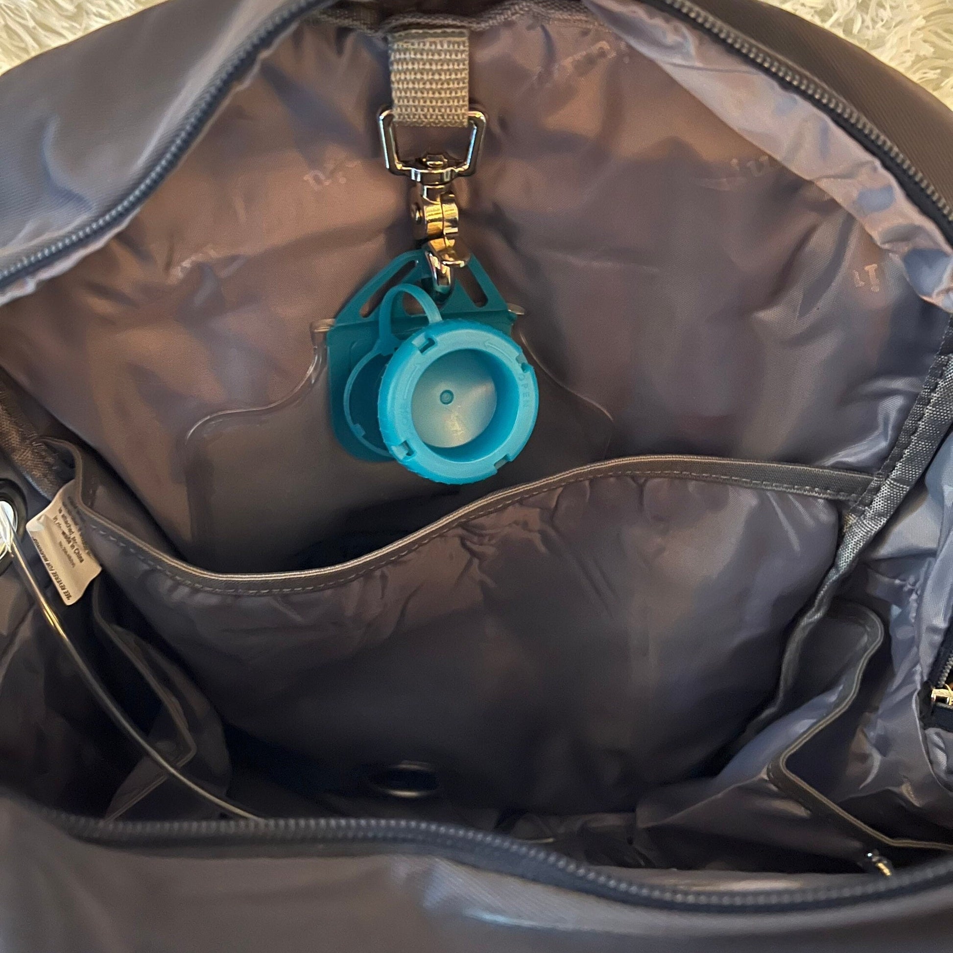 GTube Modified Tube Feeding Backpack | Navy Blue, Quilted | Large, 16.5” | Adapted for use with Enteralite Infinity and Kangaroo Joey