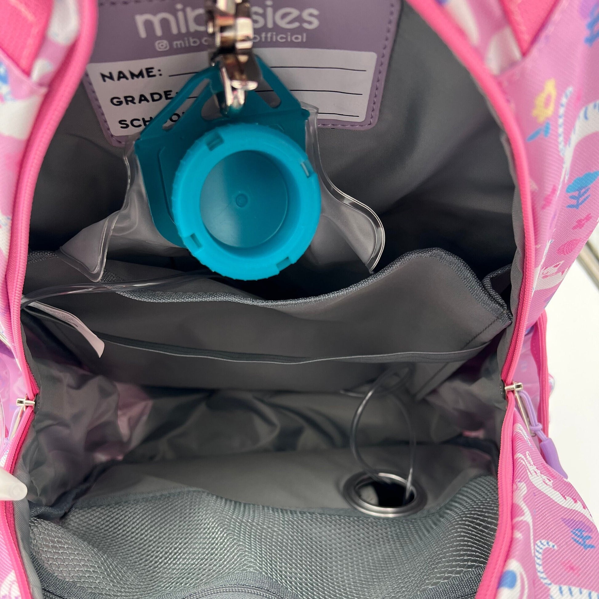 Medium/Large 15” | Gtube Modified Feeding Tube Backpack | Pink Cats | For EnteraLite Infinity Feeding Pump