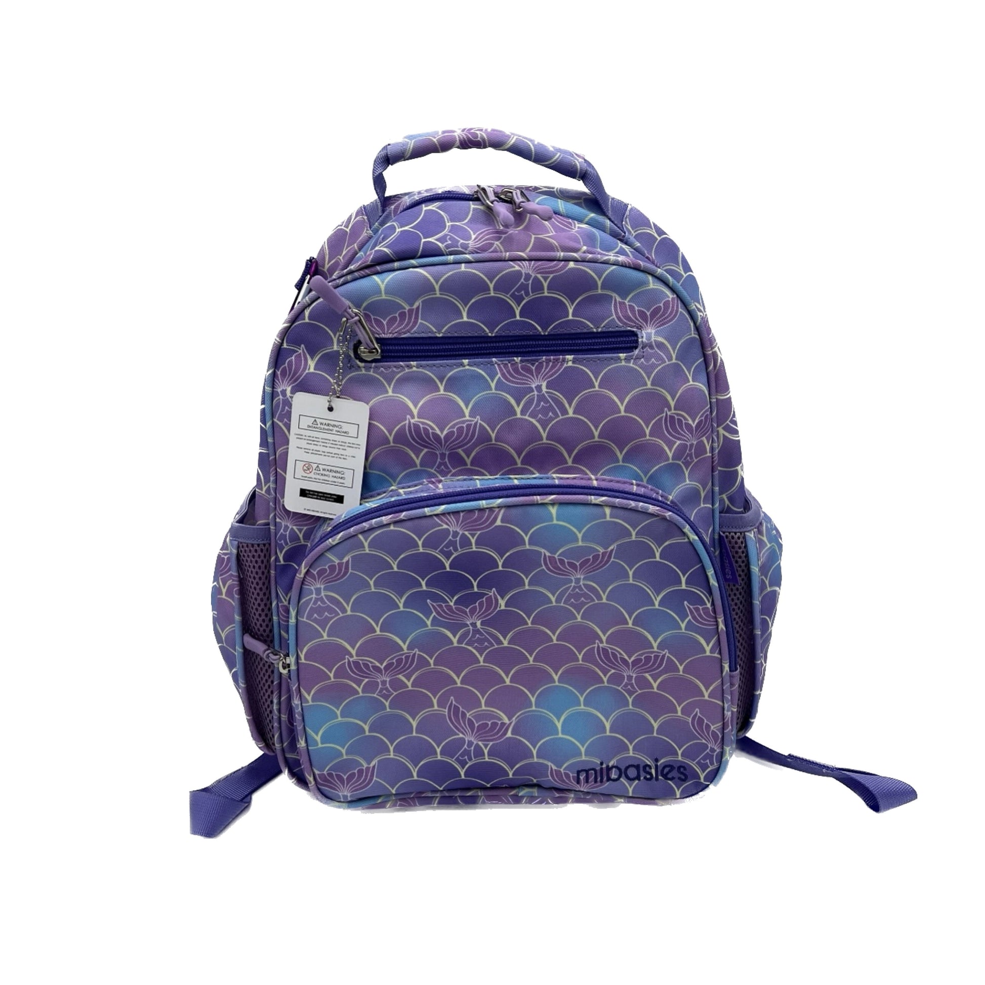 Medium/Large 15” | Gtube Modified Feeding Tube Backpack | Purple Mermaid | For EnteraLite Infinity Feeding Pump