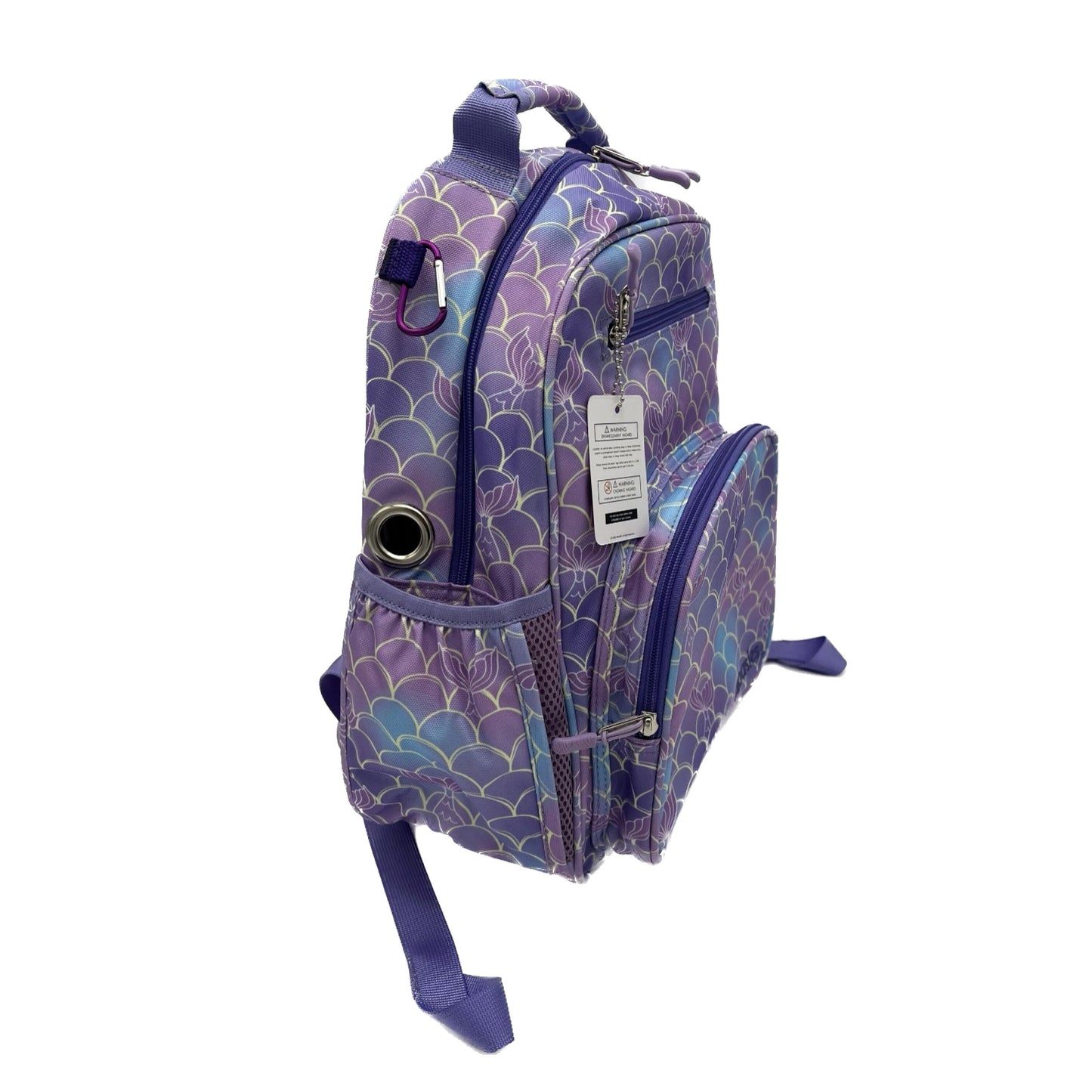 Medium/Large 15” | Gtube Modified Feeding Tube Backpack | Purple Mermaid | For EnteraLite Infinity Feeding Pump