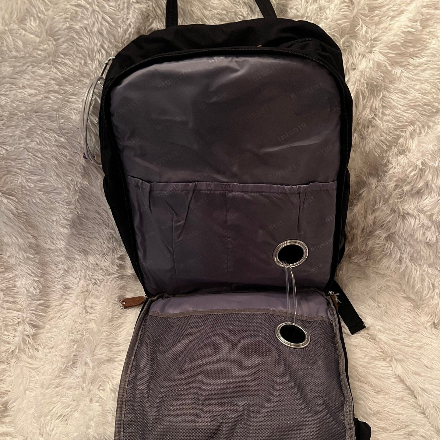 GTube Modified Tube Feeding Backpack | Taro Purple, Quilted | Large, 16.5” | Adapted for use with Enteralite Infinity and Kangaroo Joey