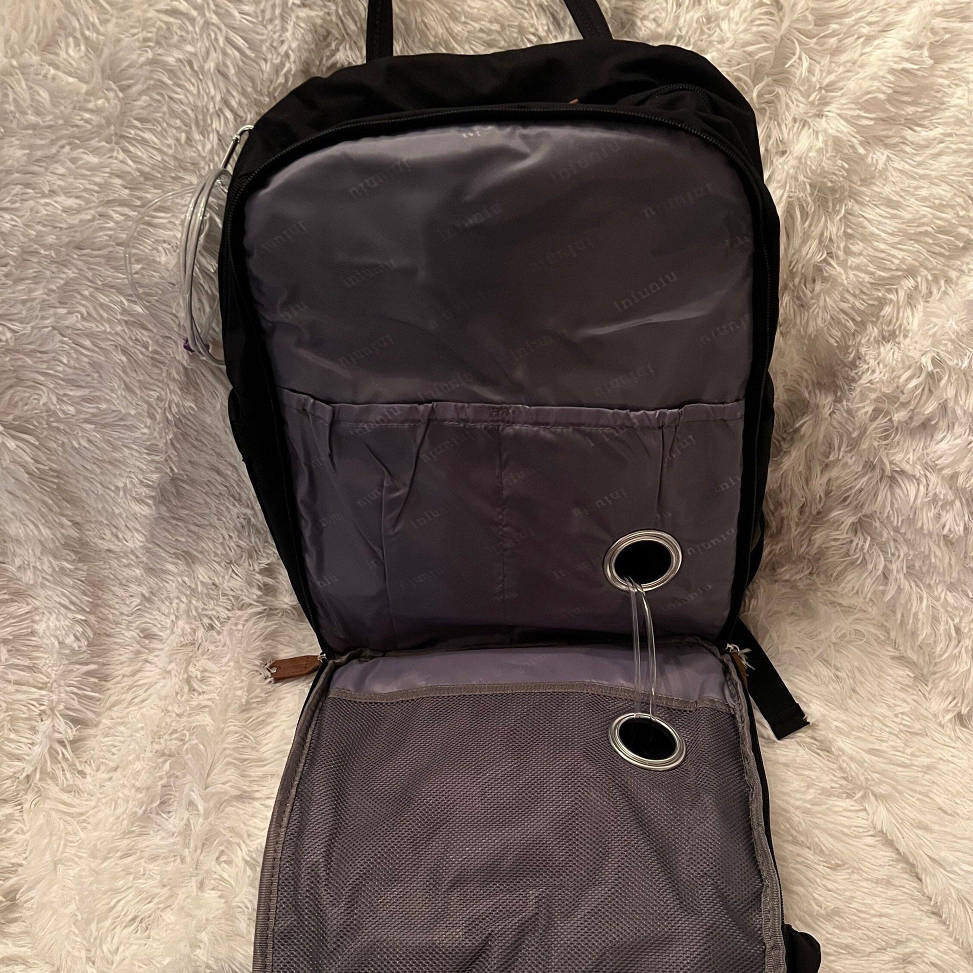 GTube Modified Tube Feeding Backpack | Taro Purple, Quilted | Large, 16.5” | Adapted for use with Enteralite Infinity and Kangaroo Joey