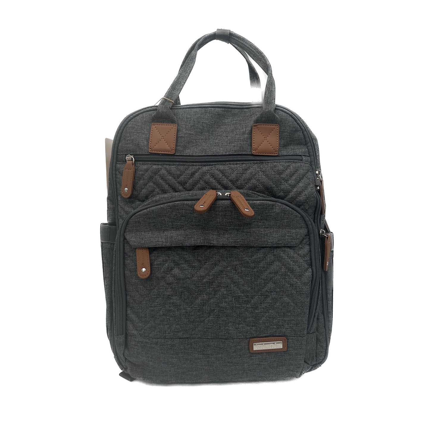 GTube Modified Tube Feeding Backpack | Dark Grey, Quilted | Large, 16.5” | Adapted for use with Enteralite Infinity and Kangaroo Joey