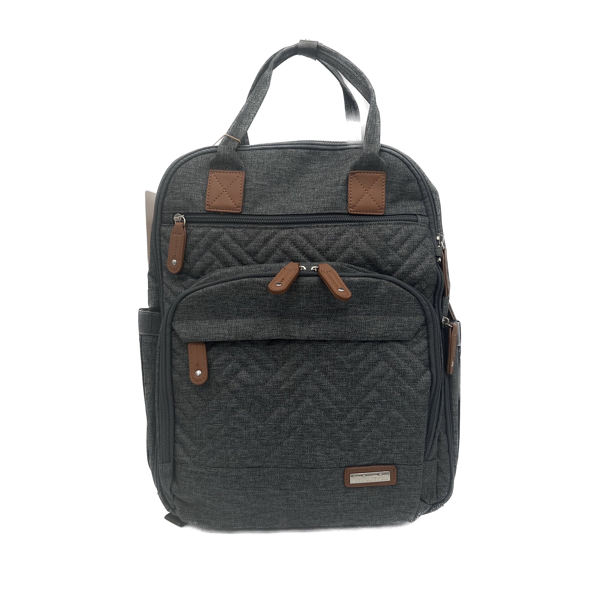 GTube Modified Tube Feeding Backpack | Dark Grey, Quilted | Large, 16.5” | Adapted for use with Enteralite Infinity and Kangaroo Joey