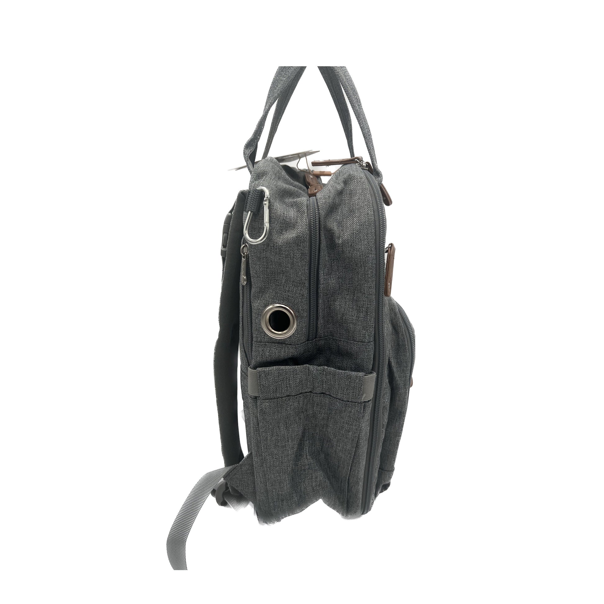 GTube Modified Tube Feeding Backpack | Dark Grey, Quilted | Large, 16.5” | Adapted for use with Enteralite Infinity and Kangaroo Joey
