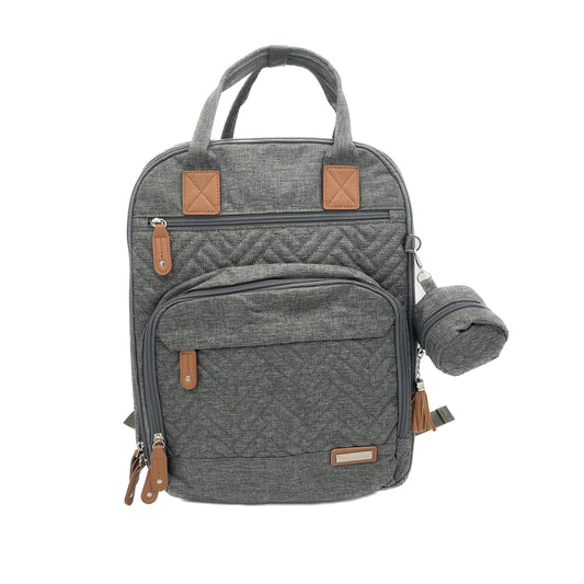 GTube Modified Tube Feeding Backpack | Light Grey, Quilted | Large, 16.5” | Adapted for use with Enteralite Infinity and Kangaroo Joey