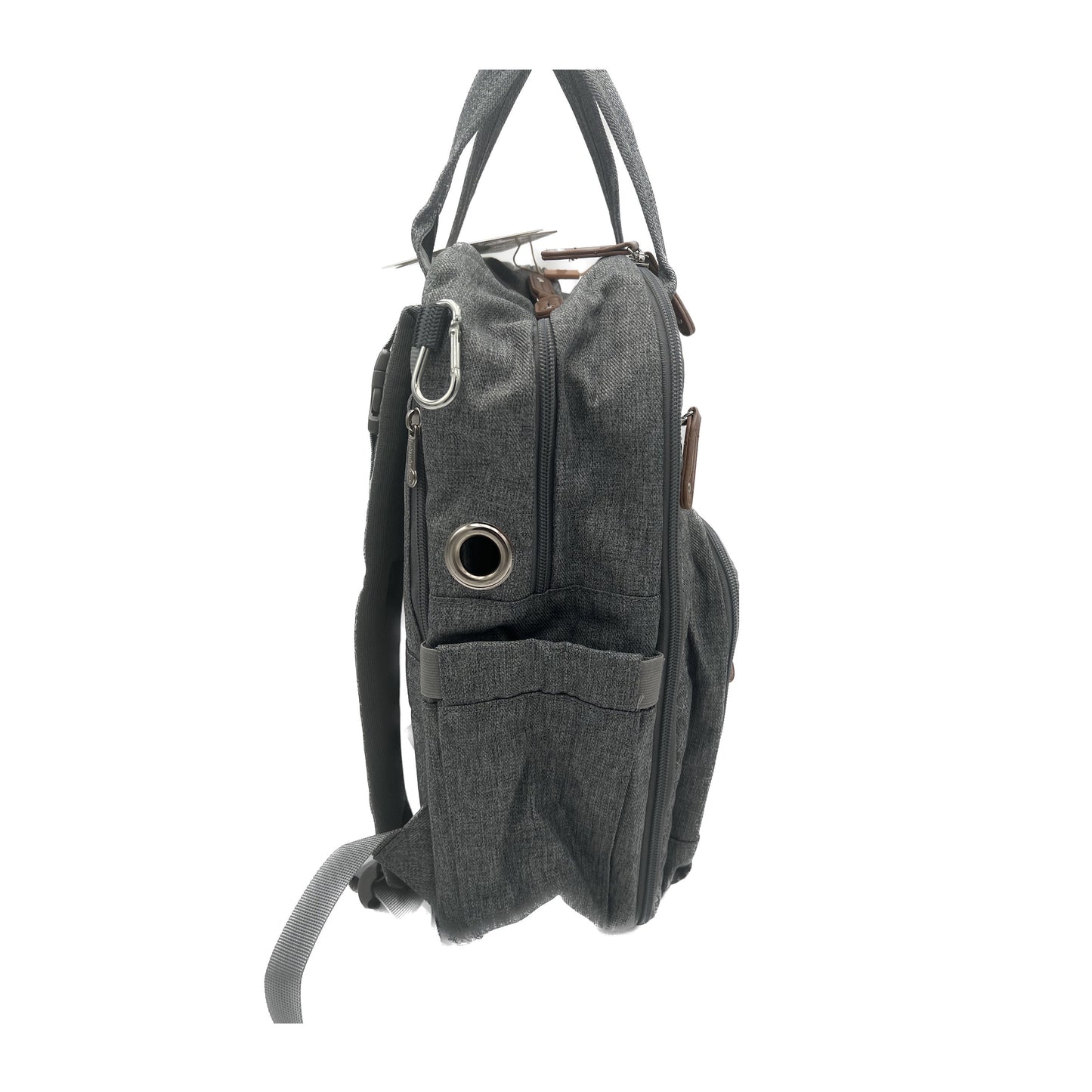 GTube Modified Tube Feeding Backpack | Light Grey, Quilted | Large, 16.5” | Adapted for use with Enteralite Infinity and Kangaroo Joey