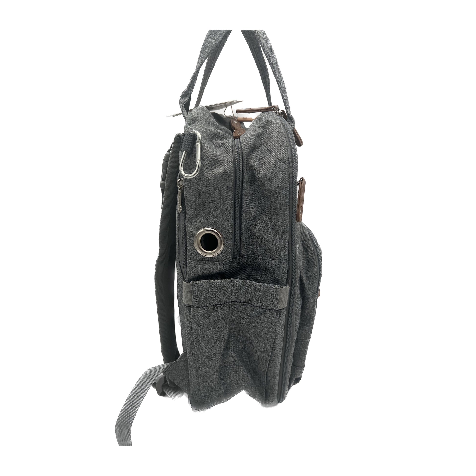 GTube Modified Tube Feeding Backpack | Light Grey, Quilted | Large, 16.5” | Adapted for use with Enteralite Infinity and Kangaroo Joey