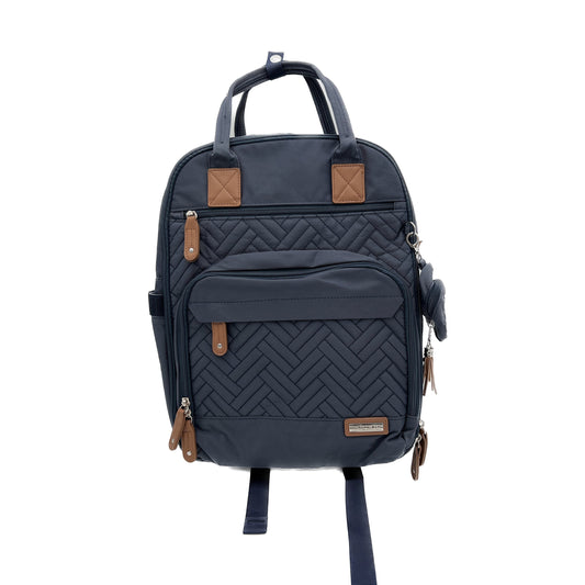 GTube Modified Tube Feeding Backpack | Navy Blue, Quilted | Large, 16.5” | Adapted for use with Enteralite Infinity and Kangaroo Joey
