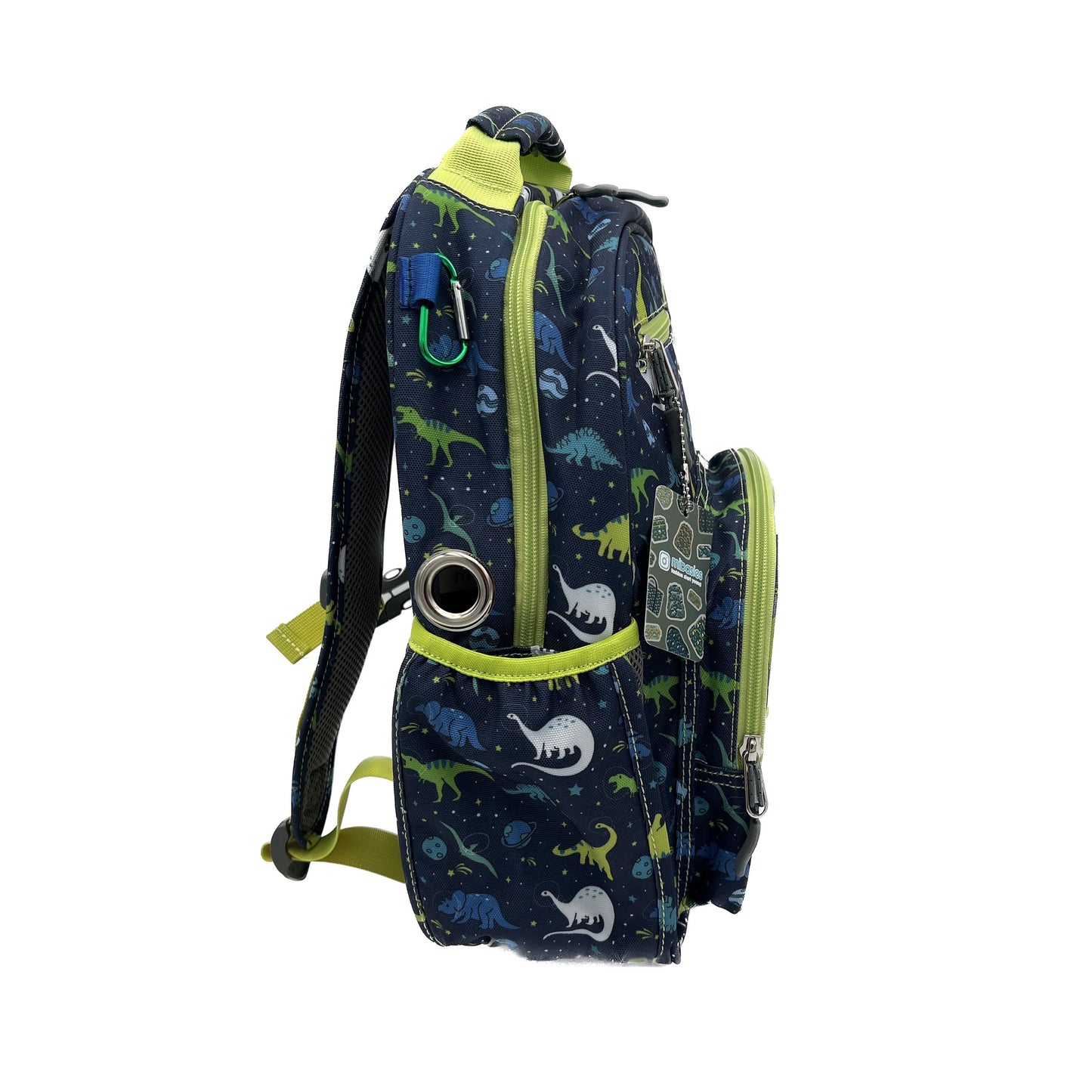Medium/Large 15” | Gtube Modified Feeding Tube Backpack | Green Dinosaur Corduroy | For EnteraLite Infinity Feeding Pump