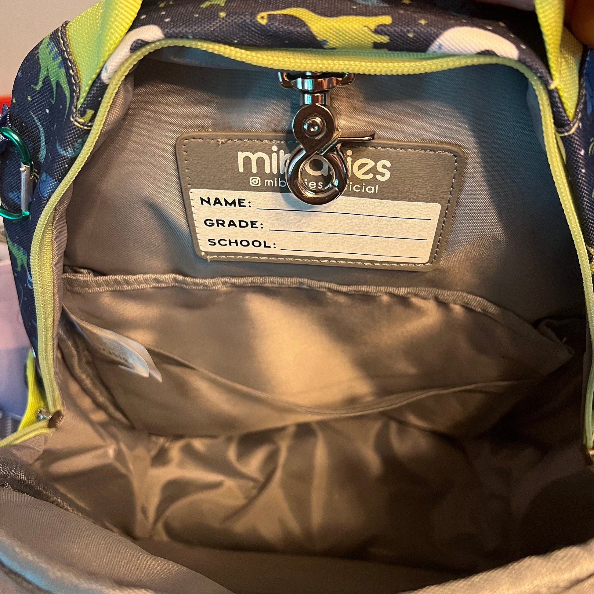 Medium/Large 15” | Gtube Modified Feeding Tube Backpack | Black Dinosaur | For EnteraLite Infinity Feeding Pump