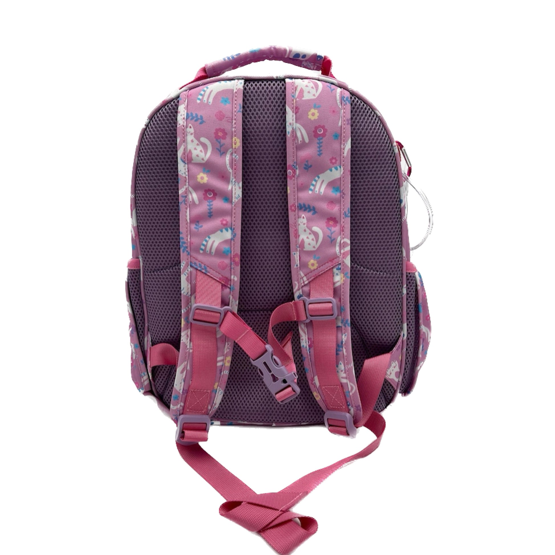 Medium/Large 15” | Gtube Modified Feeding Tube Backpack | Pink Cats | For EnteraLite Infinity Feeding Pump