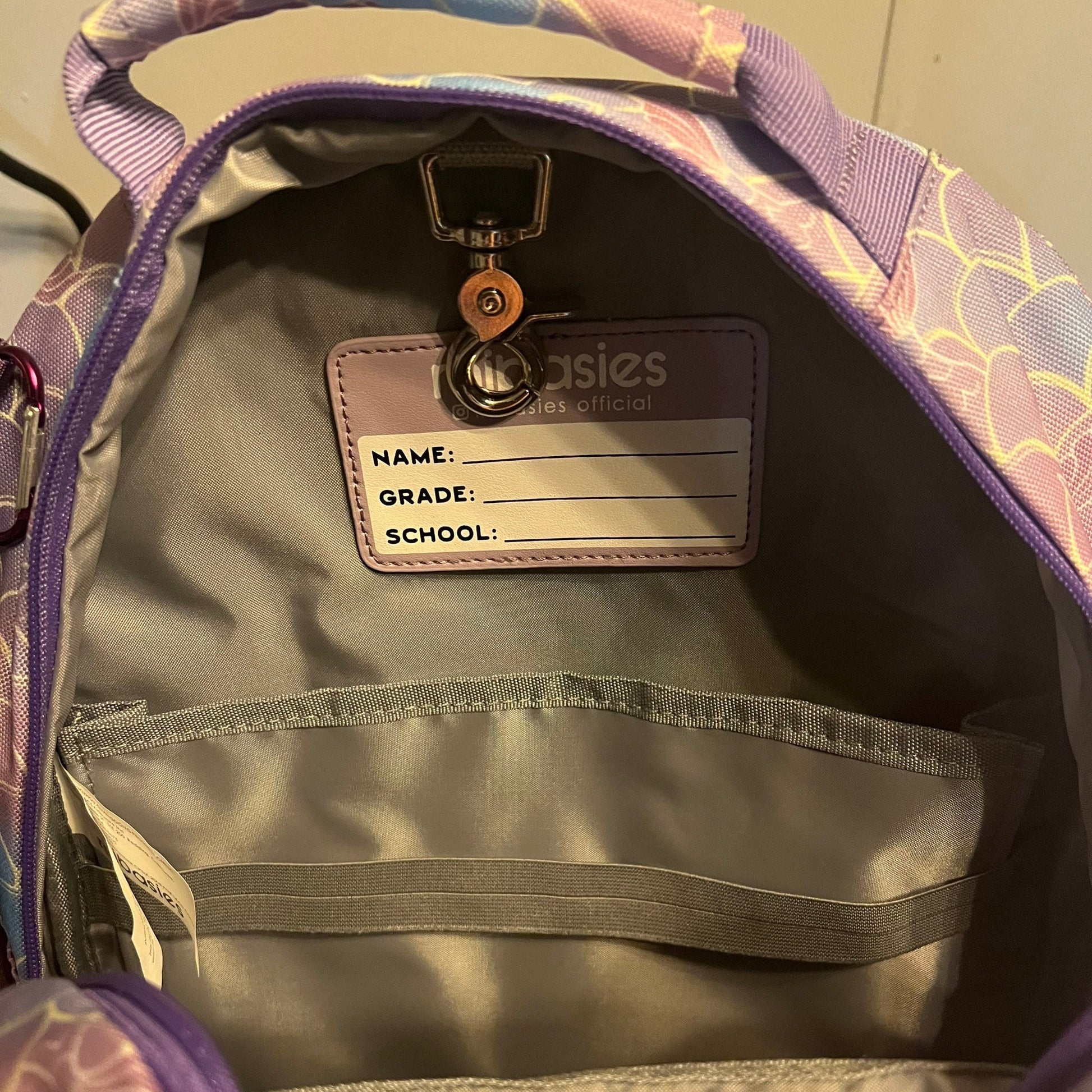 Medium/Large 15” | Gtube Modified Feeding Tube Backpack | Purple Mermaid | For EnteraLite Infinity Feeding Pump