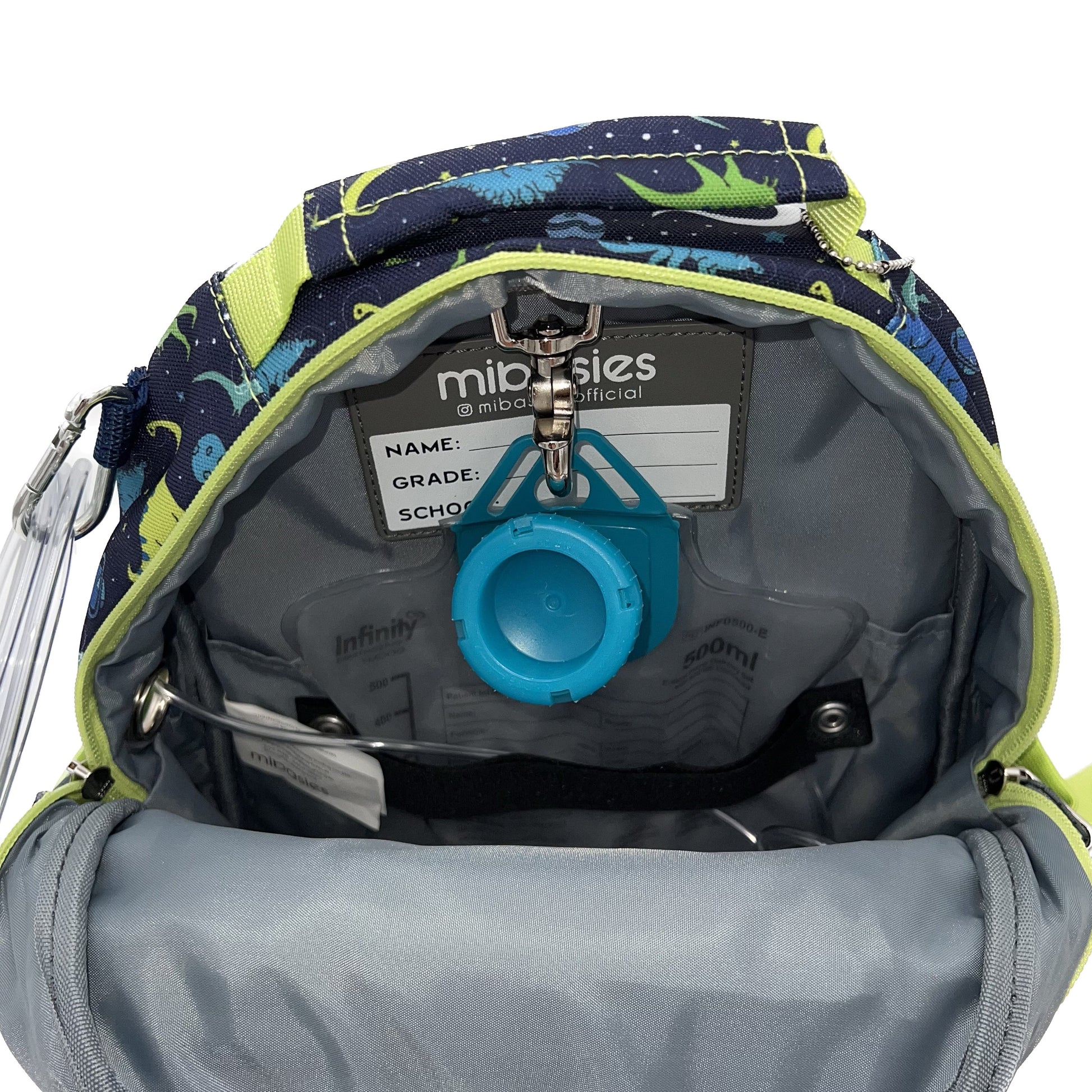 Small Feeding Tube Backpack | Navy Blue Sharks | For EnteraLite Infinity Feeding Pump, Kangaroo Joey / Omni | 12”
