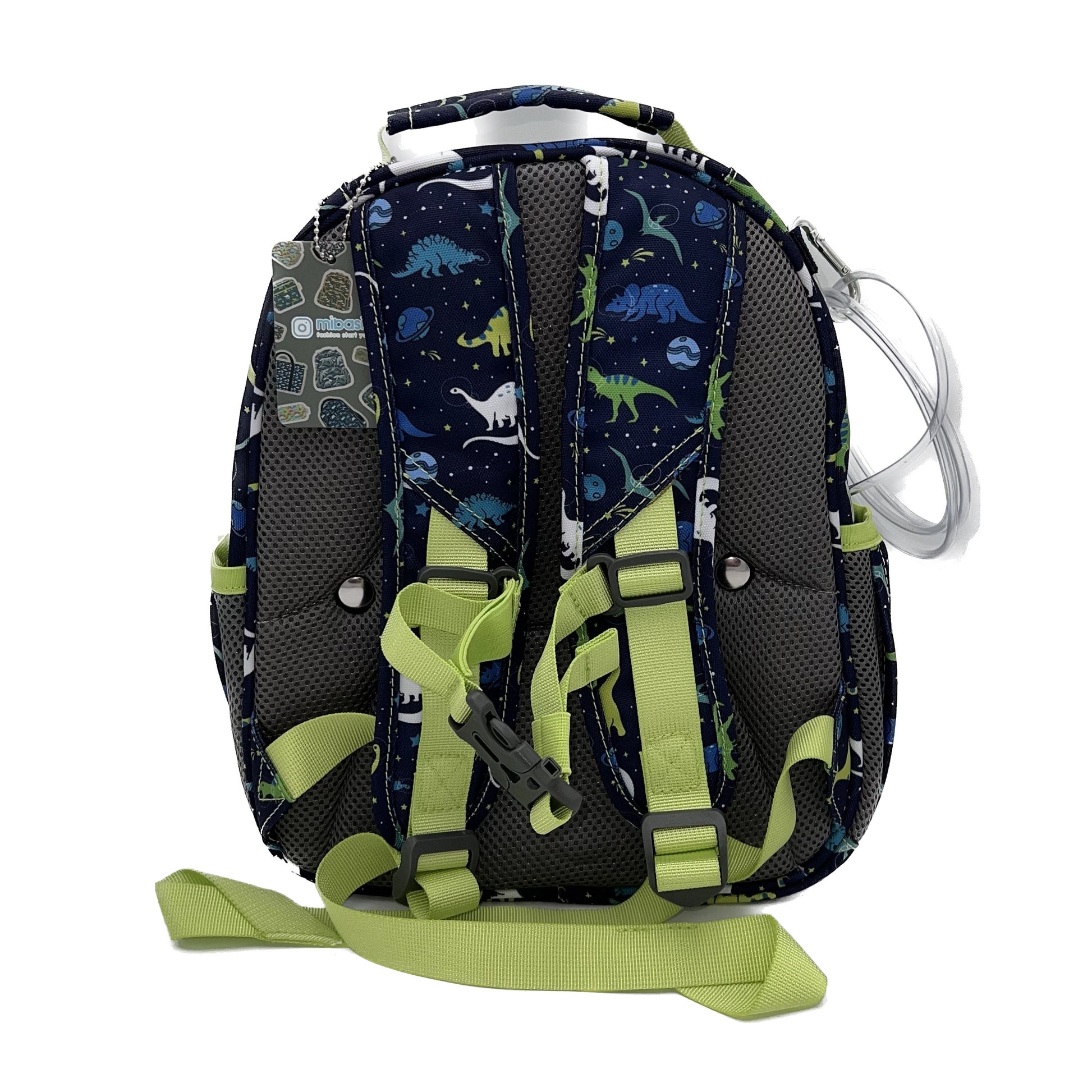 Small Feeding Tube Backpack | Navy Blue Cosmic Dinosaur | For EnteraLite Infinity Feeding Pump | 12”