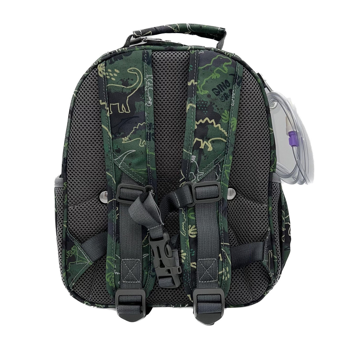 Small Feeding Tube Backpack | Green Camo Dinosaur | For EnteraLite Infinity Feeding Pump | 12”