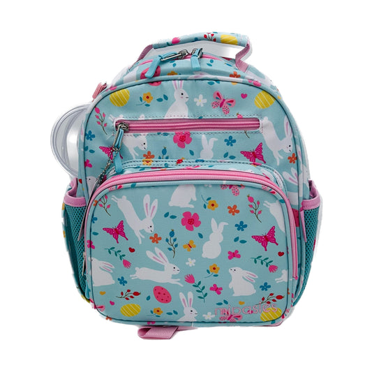 Small Feeding Tube Backpack | Blue and Pink Bunny | For EnteraLite Infinity Feeding Pump | 12”