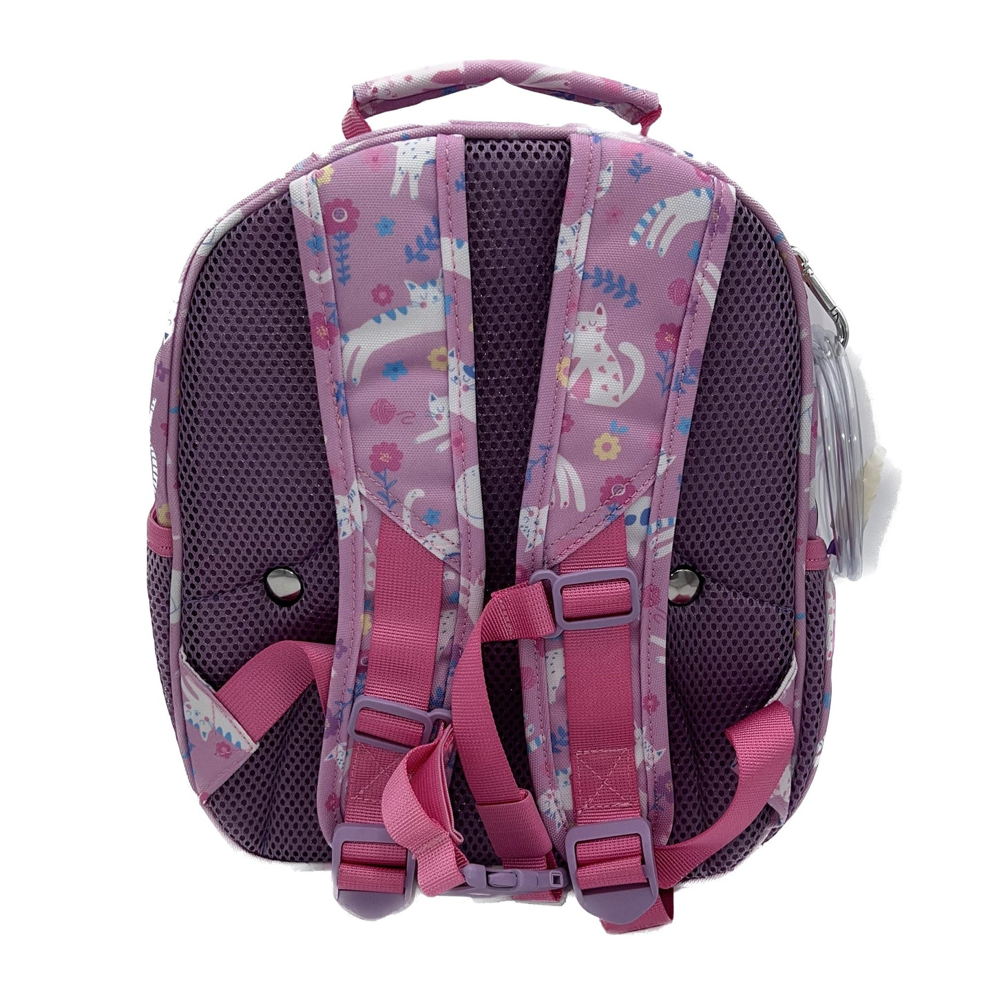 Small Feeding Tube Backpack | Pink Flower Cats | For EnteraLite Infinity Feeding Pump | 12”