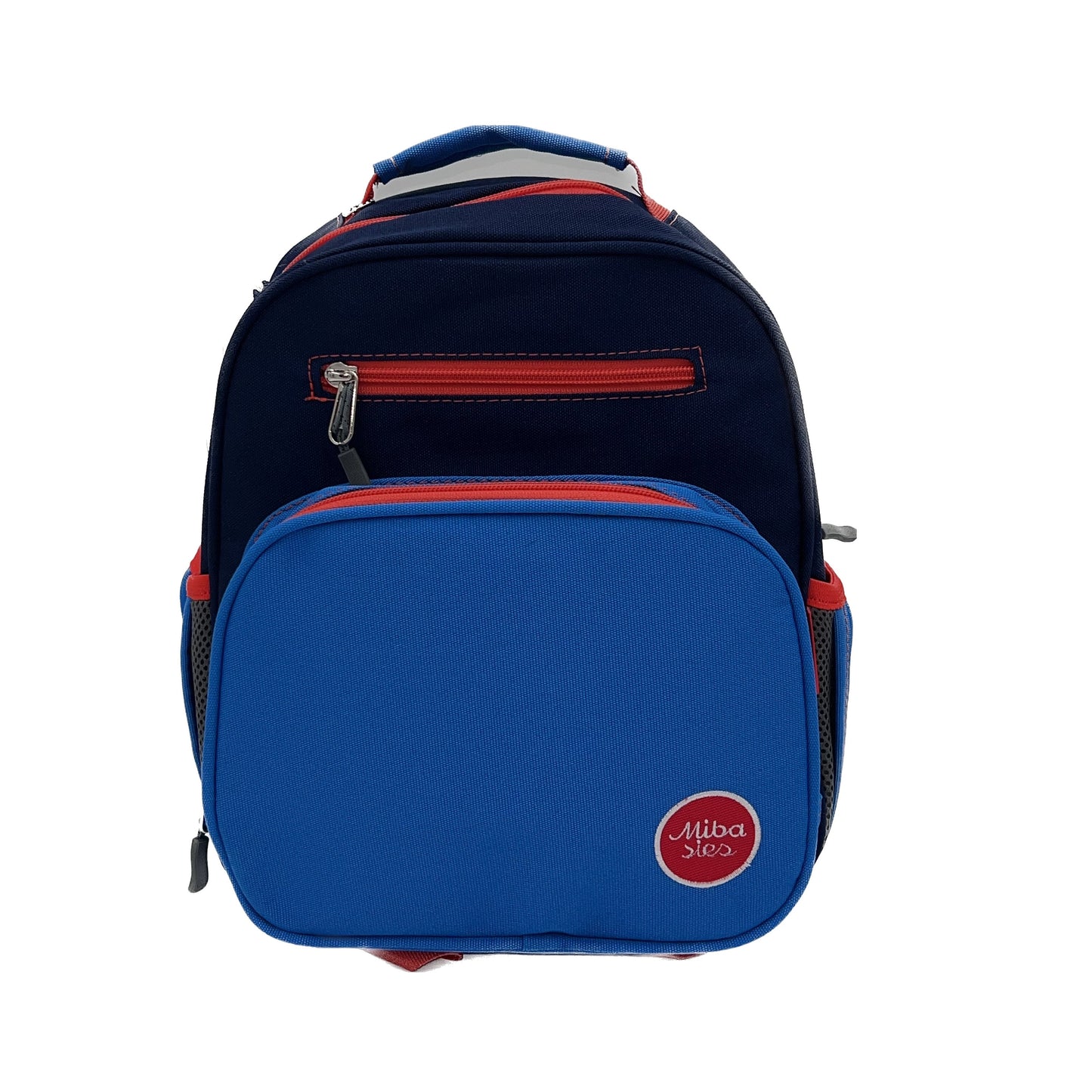 Small Feeding Tube Backpack | Navy Blue and Bright Blue | For EnteraLite Infinity Feeding Pump | 12”