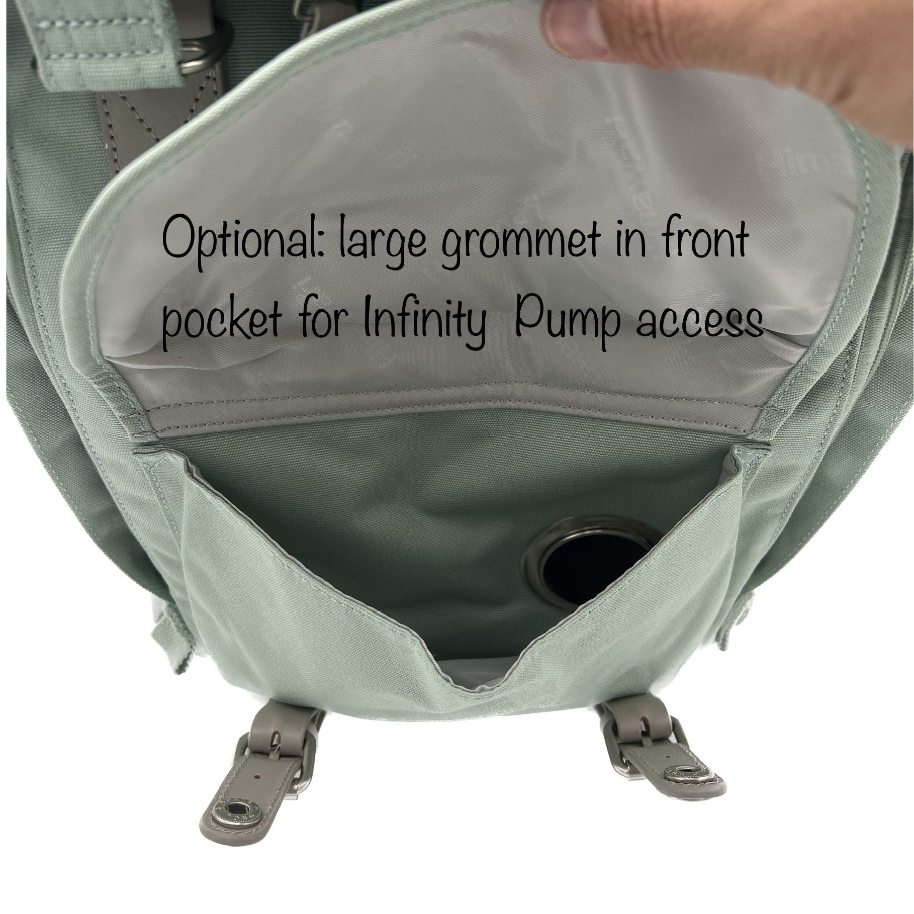 Medium Feeding Tube Backpack | Light Grey | Adapted for Kangaroo Joey and Enteralite Infinity | 15”