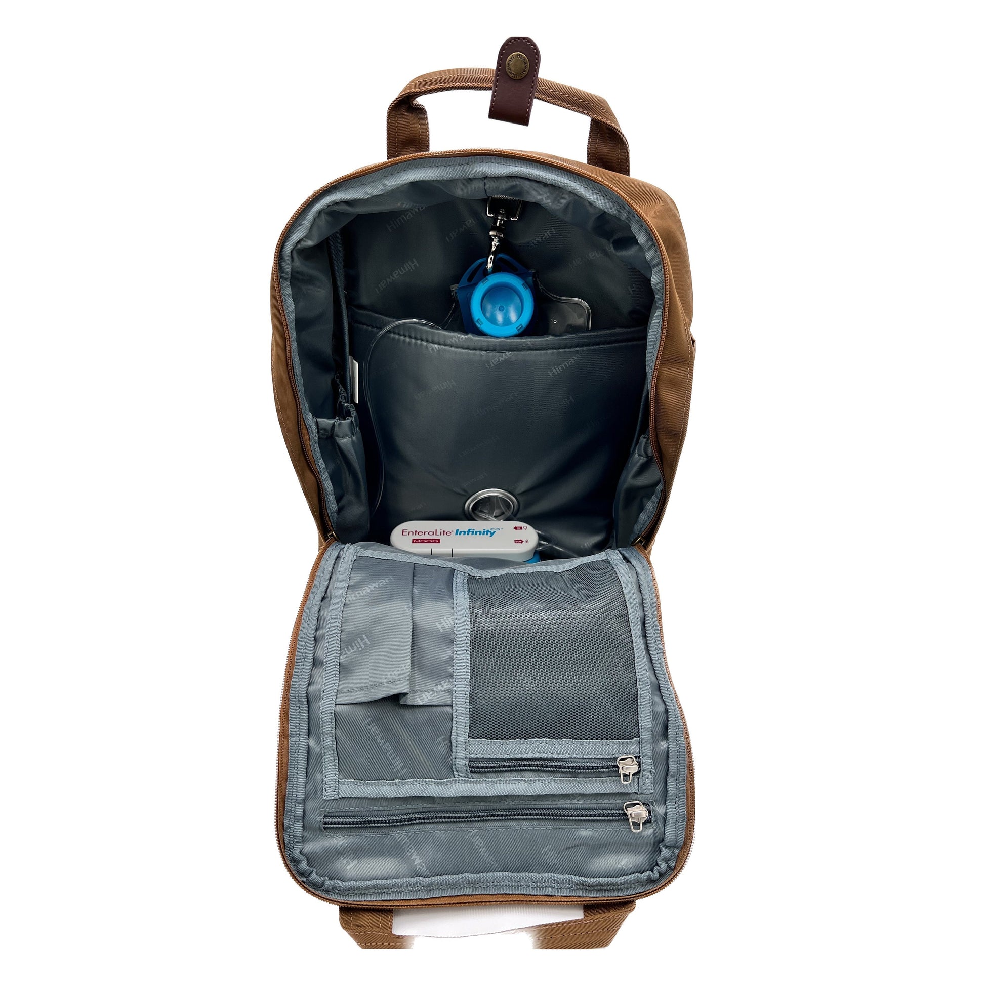 Medium Feeding Tube Backpack | Rust-Brown | Adapted for Kangaroo Joey and Enteralite Infinity | 15”