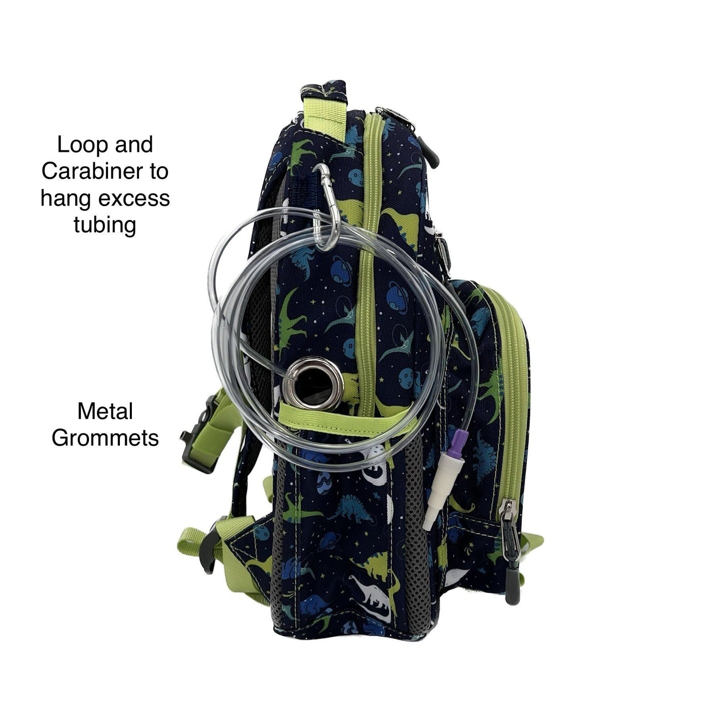 Small Feeding Tube Backpack | Dinos in Space | For EnteraLite Infinity Feeding Pump, Kangaroo Joey / Omni | 12”