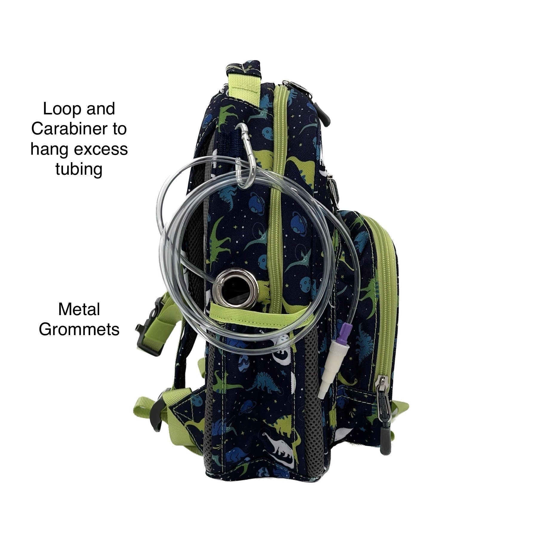 Small Feeding Tube Backpack | Dinos in Space | For EnteraLite Infinity Feeding Pump, Kangaroo Joey / Omni | 12”