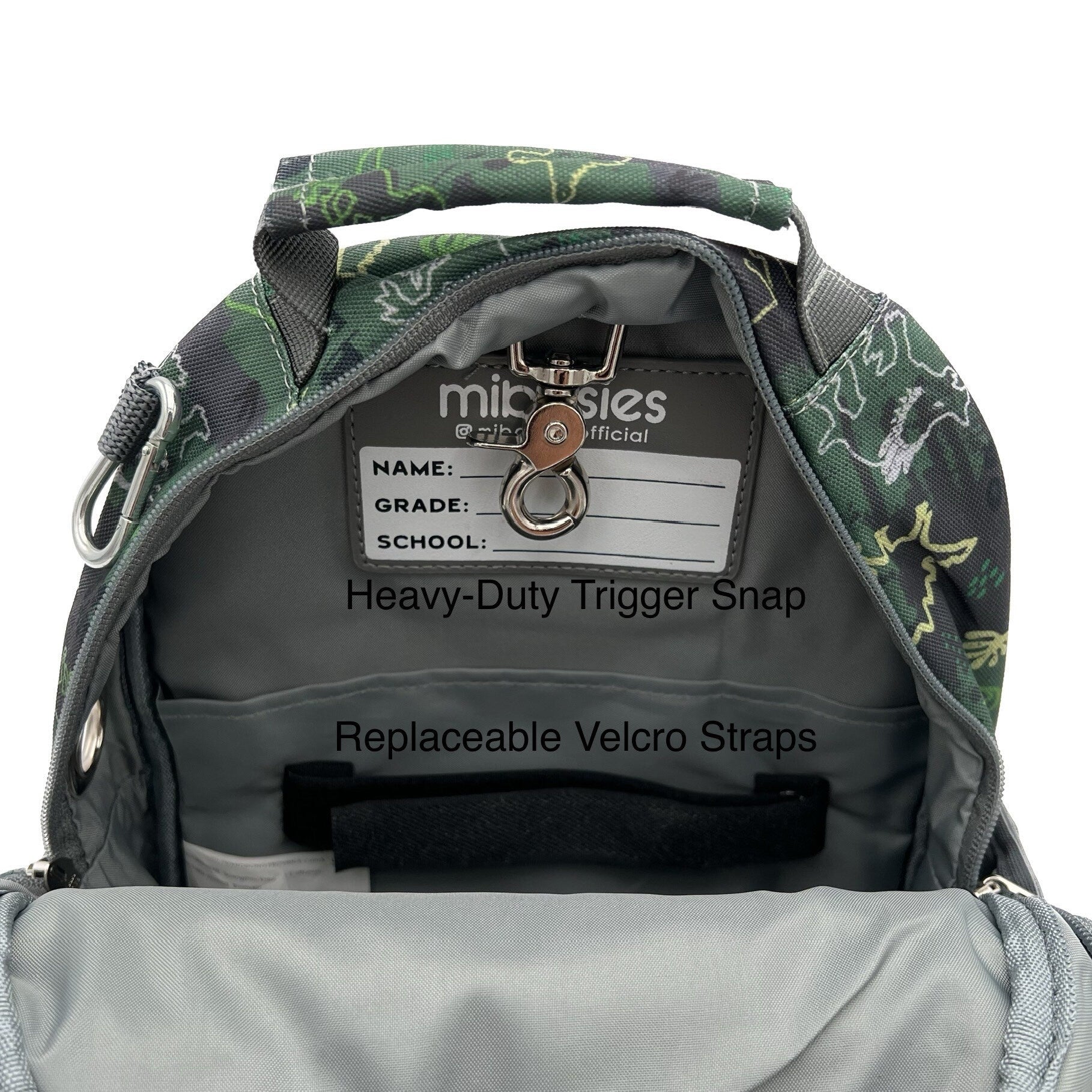 Small Feeding Tube Backpack | Green Camo Dinosaur | For EnteraLite Infinity Feeding Pump | 12”