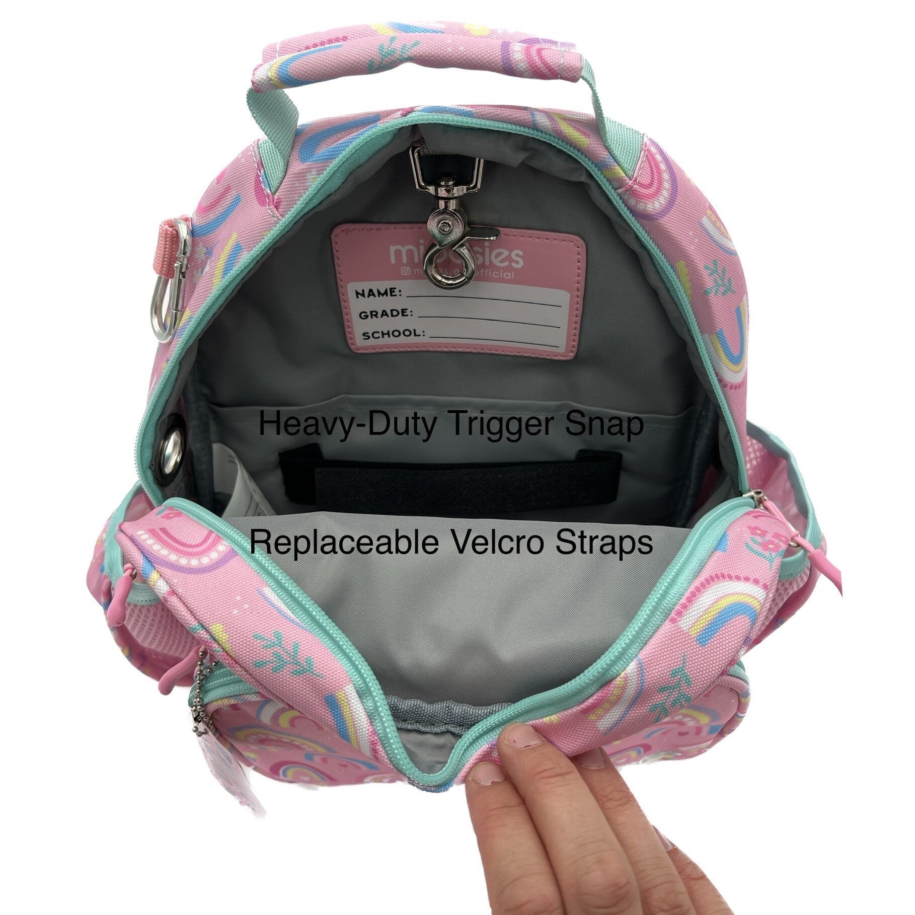 Small Feeding Tube Backpack | Pink Rainbows | For EnteraLite Infinity Feeding Pump | 12”