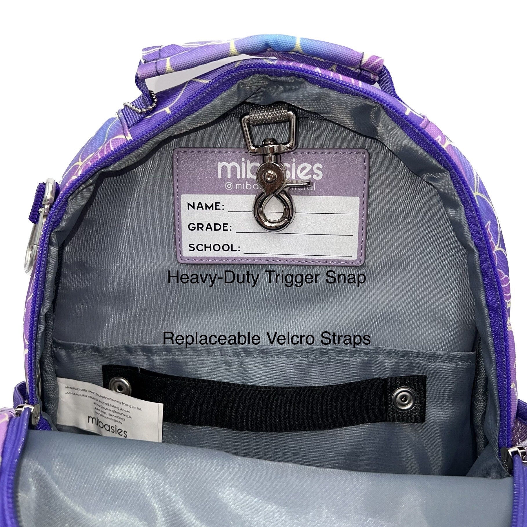 Small Feeding Tube Backpack | Purple Mermaid | For EnteraLite Infinity Feeding Pump, Kangaroo Joey / Omni | 12”