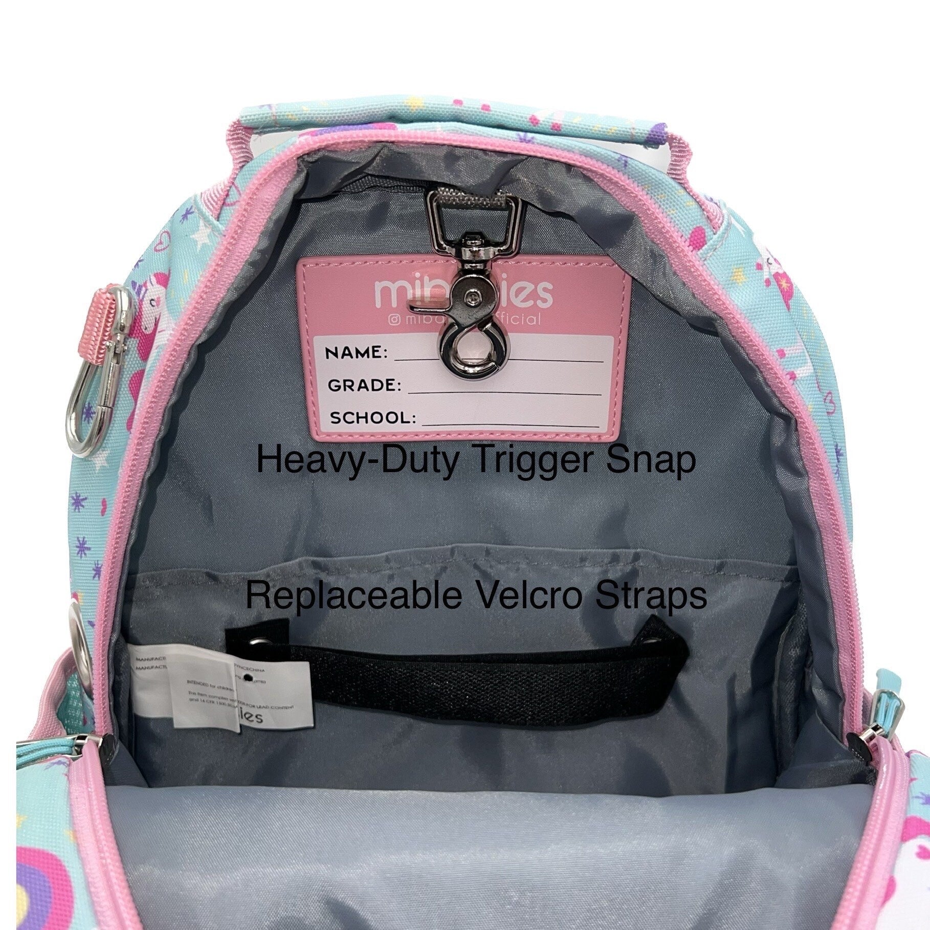 Small Feeding Tube Backpack | Blue Unicorn | For EnteraLite Infinity Feeding Pump | 12”