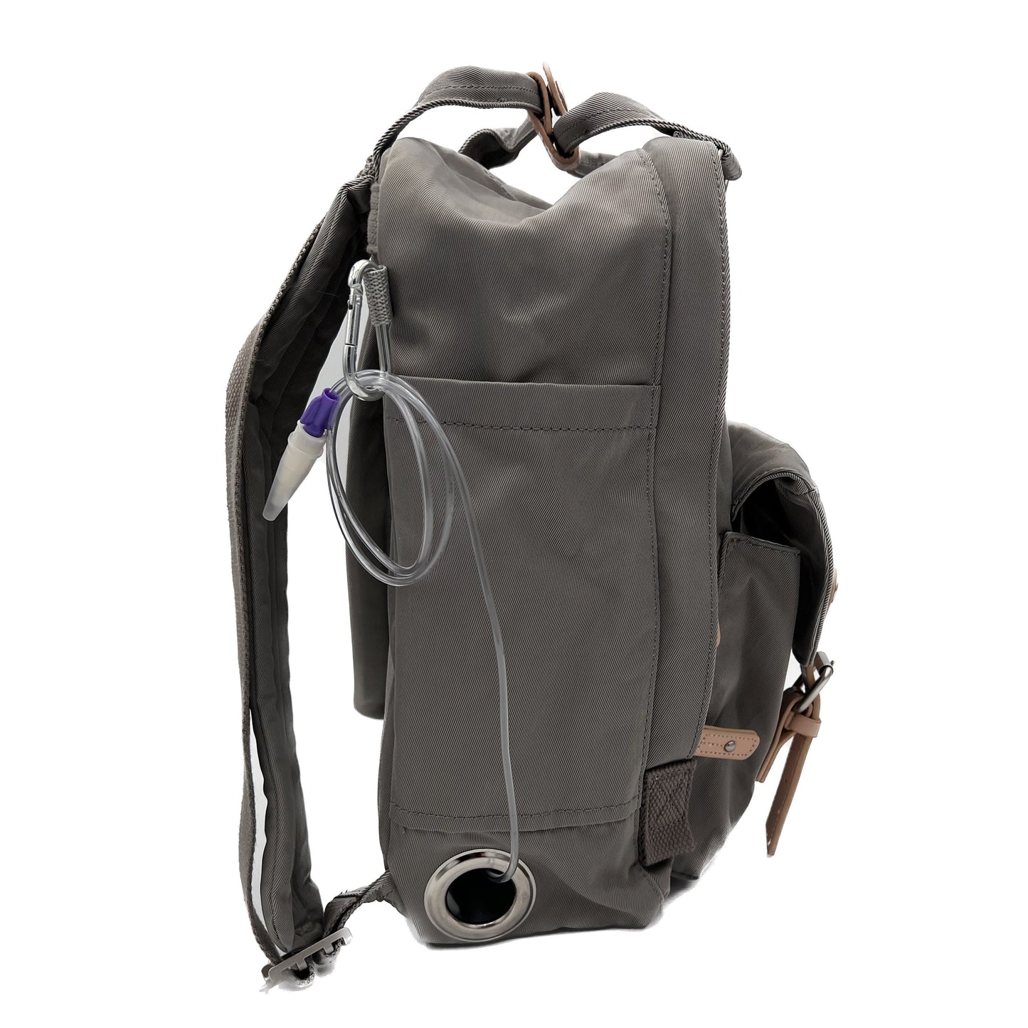 Medium Feeding Tube Backpack | Light Grey | Adapted for Kangaroo Joey and Enteralite Infinity | 14”