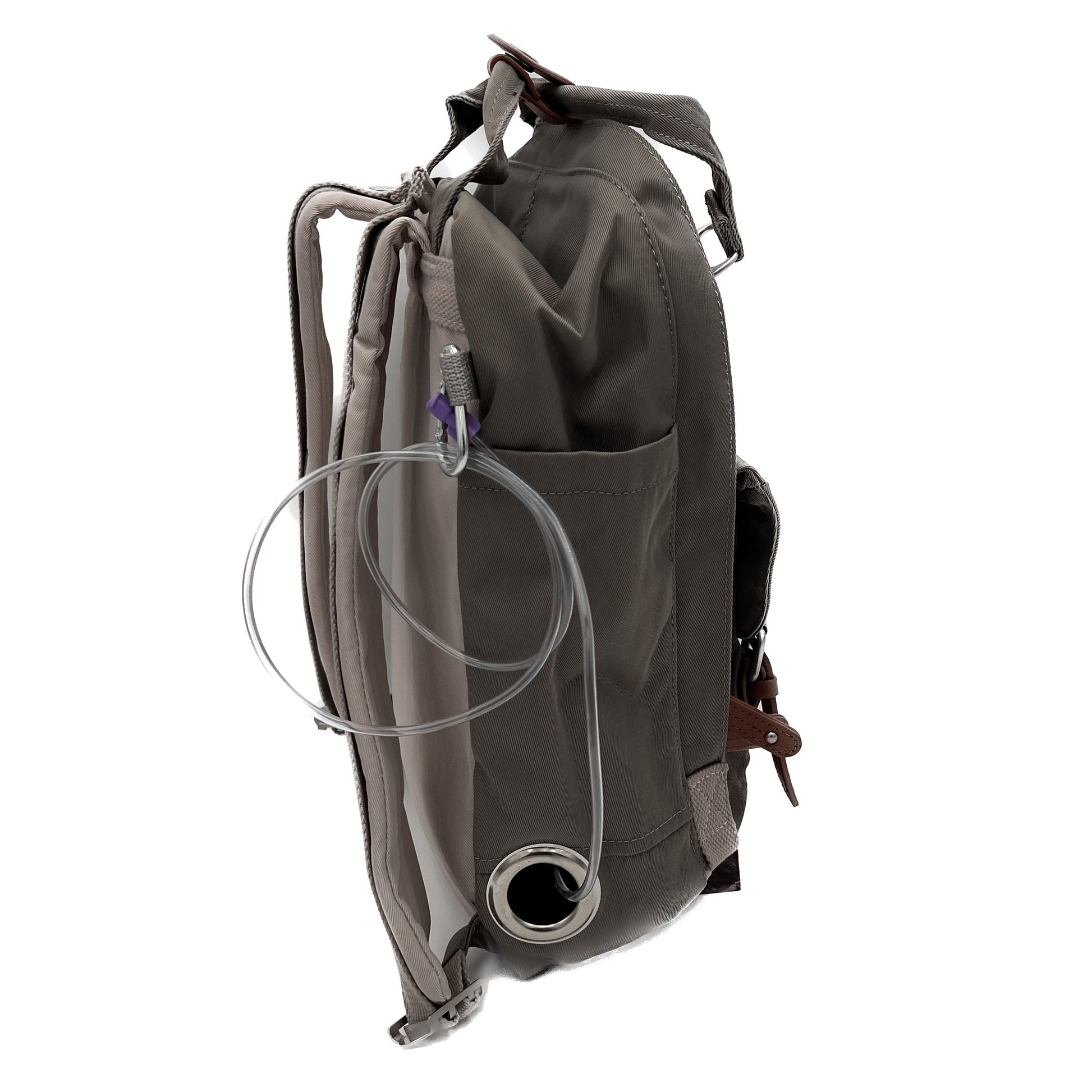 Medium Feeding Tube Backpack | Dark and Light Grey | Adapted for Kangaroo Joey and Enteralite Infinity | 15”