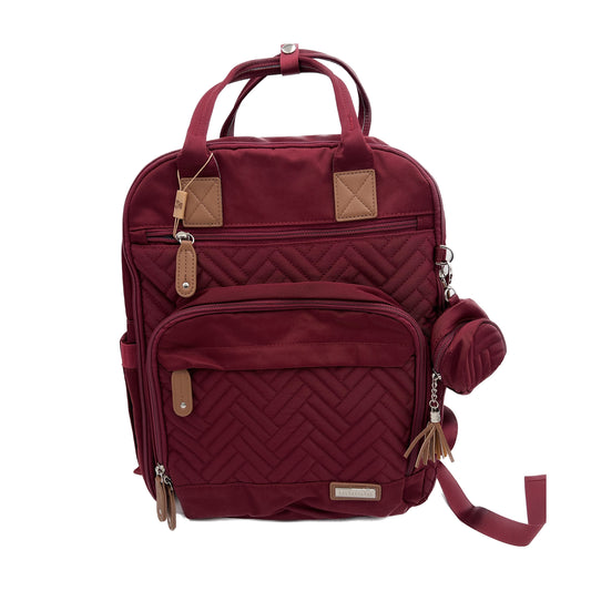 GTube Modified Tube Feeding Backpack | Maroon Red, Quilted | Large, 16.5” | Adapted for use with Enteralite Infinity and Kangaroo Joey