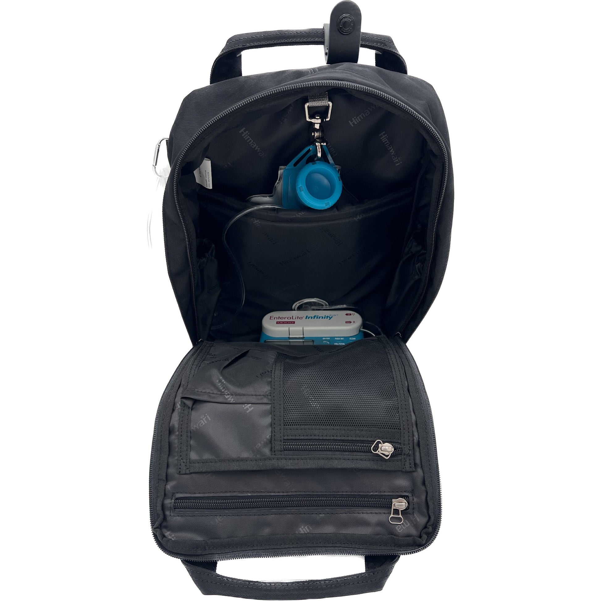 Medium Feeding Tube Backpack | Jet Black | Adapted for Kangaroo Joey and Enteralite Infinity | 15”