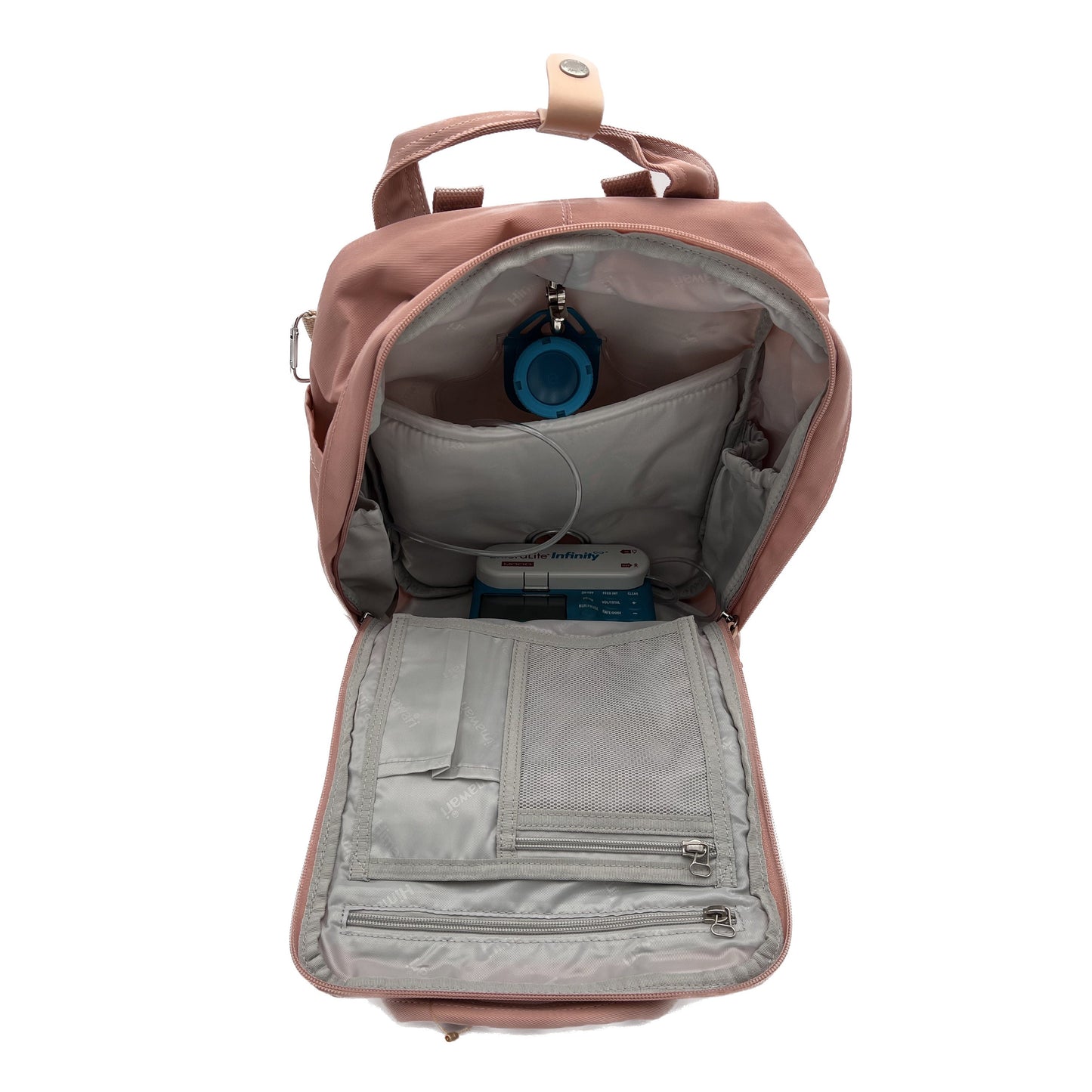Medium Feeding Tube Backpack | Dusty Purple and Grey | Adapted for Kangaroo Joey and Enteralite Infinity | 14”
