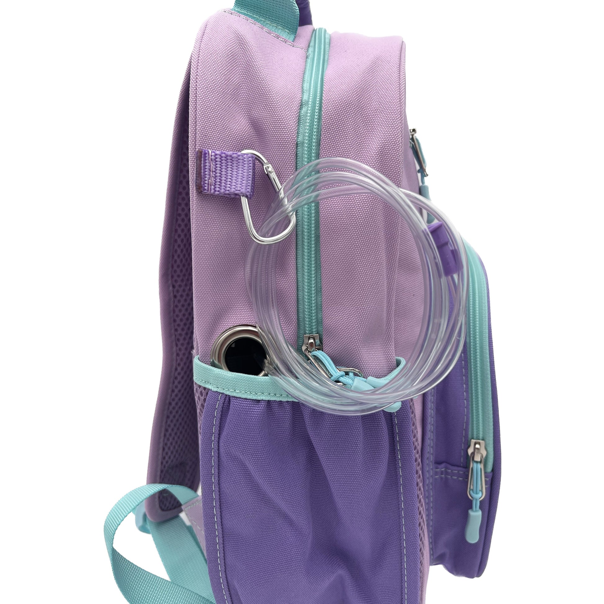 Medium/Large 15” | Gtube Modified Feeding Tube Backpack | Lavender and Purple | For EnteraLite Infinity Feeding Pump